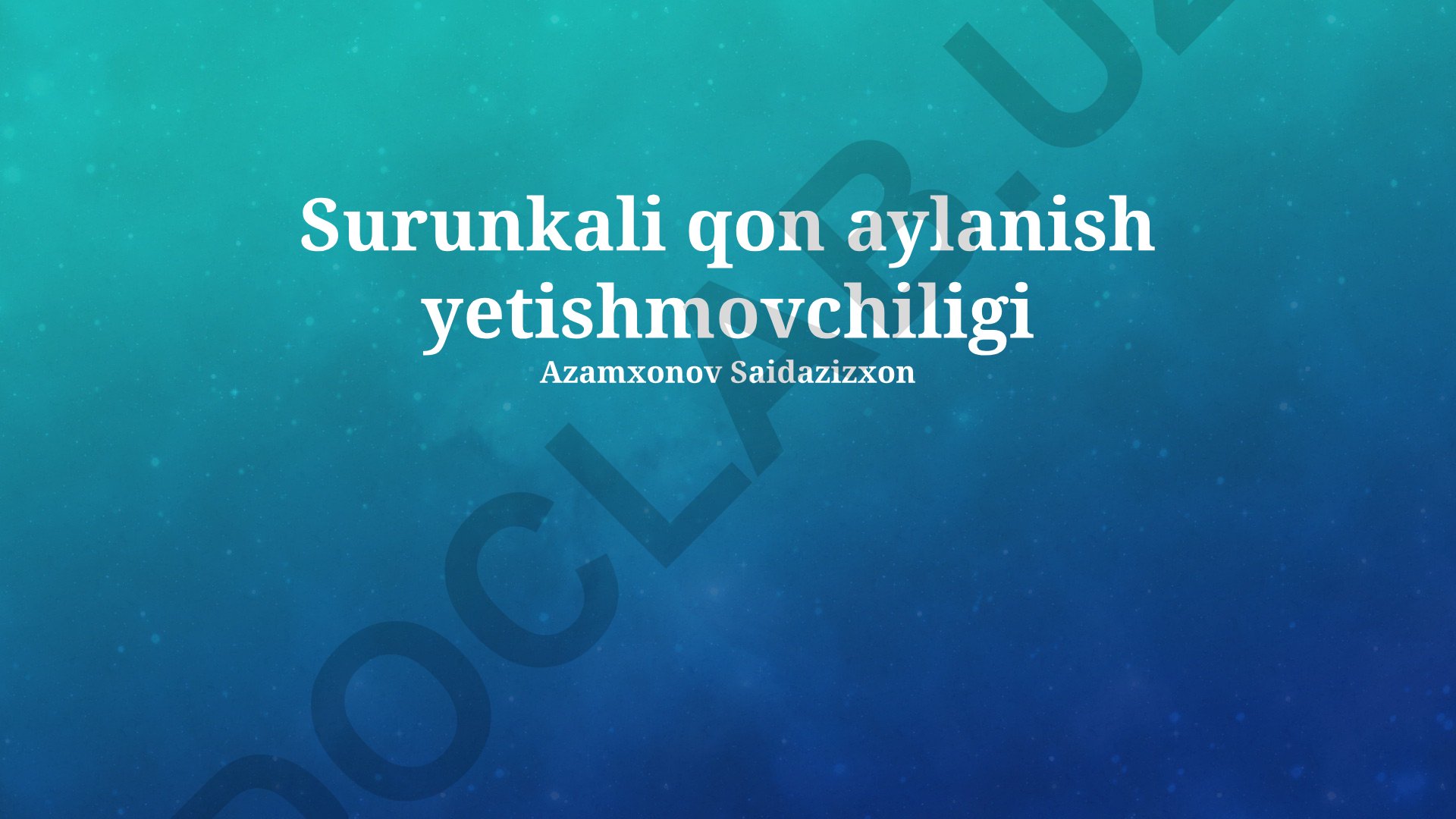 Surunkali qon aylanish yetishmovchiligi