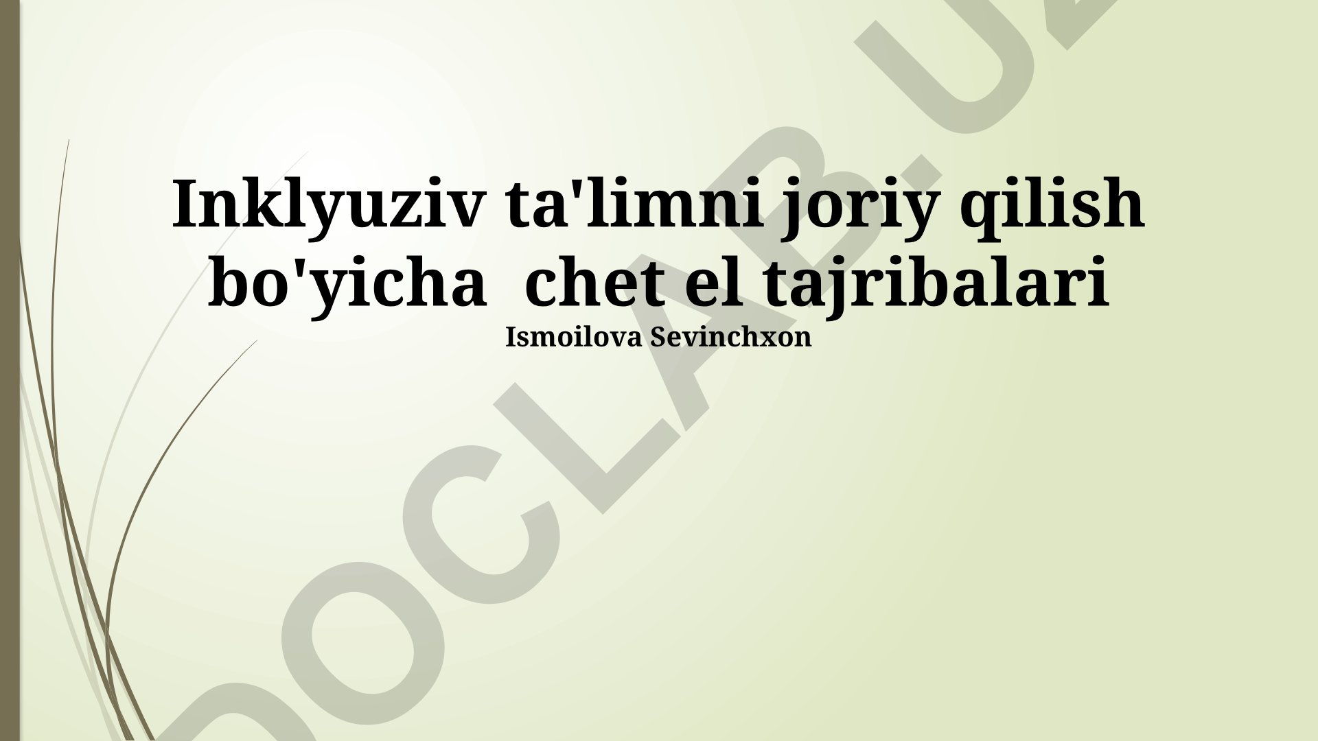 Inklyuziv ta'limni joriy qilish bo'yicha chet el tajribalari
