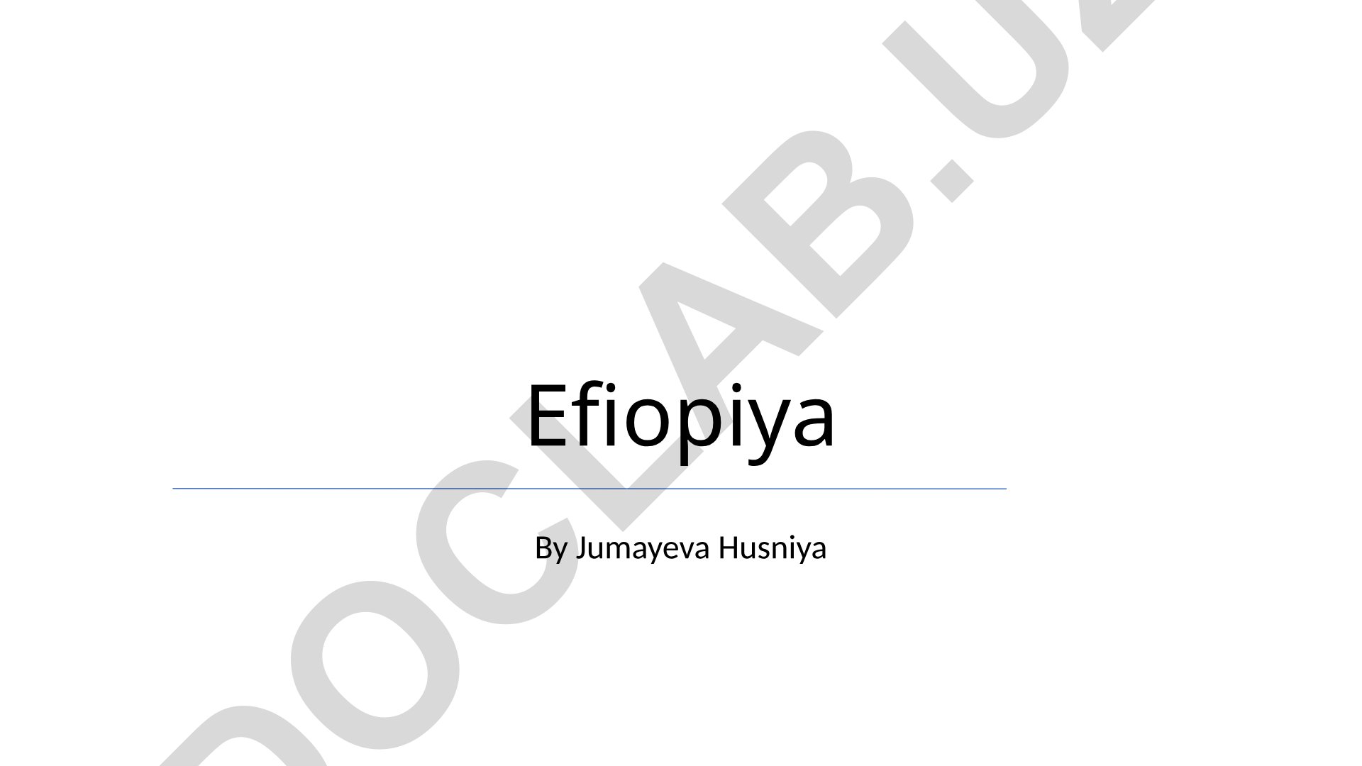 Efiopiya tarixi, iqtisodiyoti va madaniyati