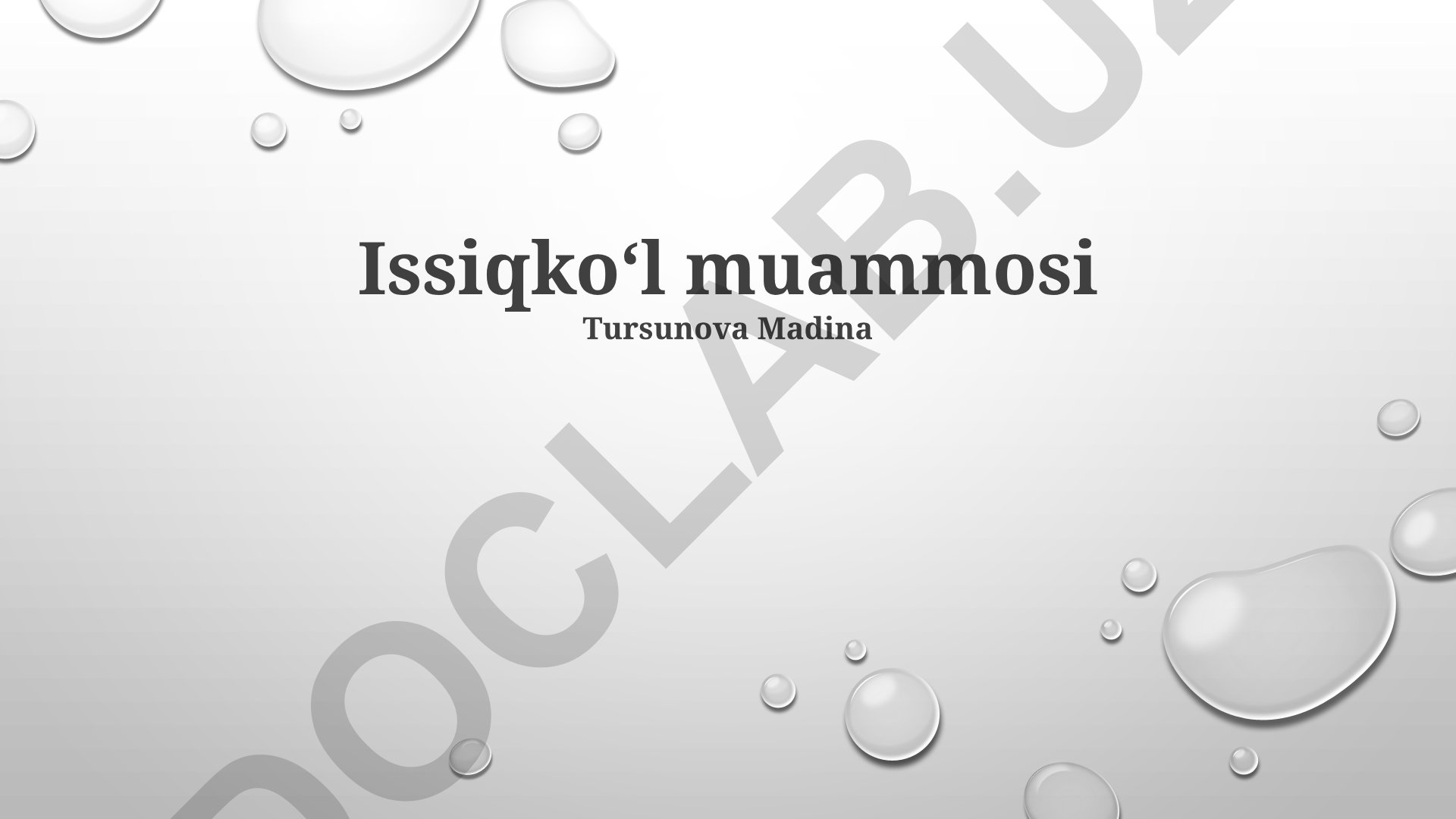 Issiqkoʻl muammosining ekologik oqibatlari va hal qilish yoʻllari