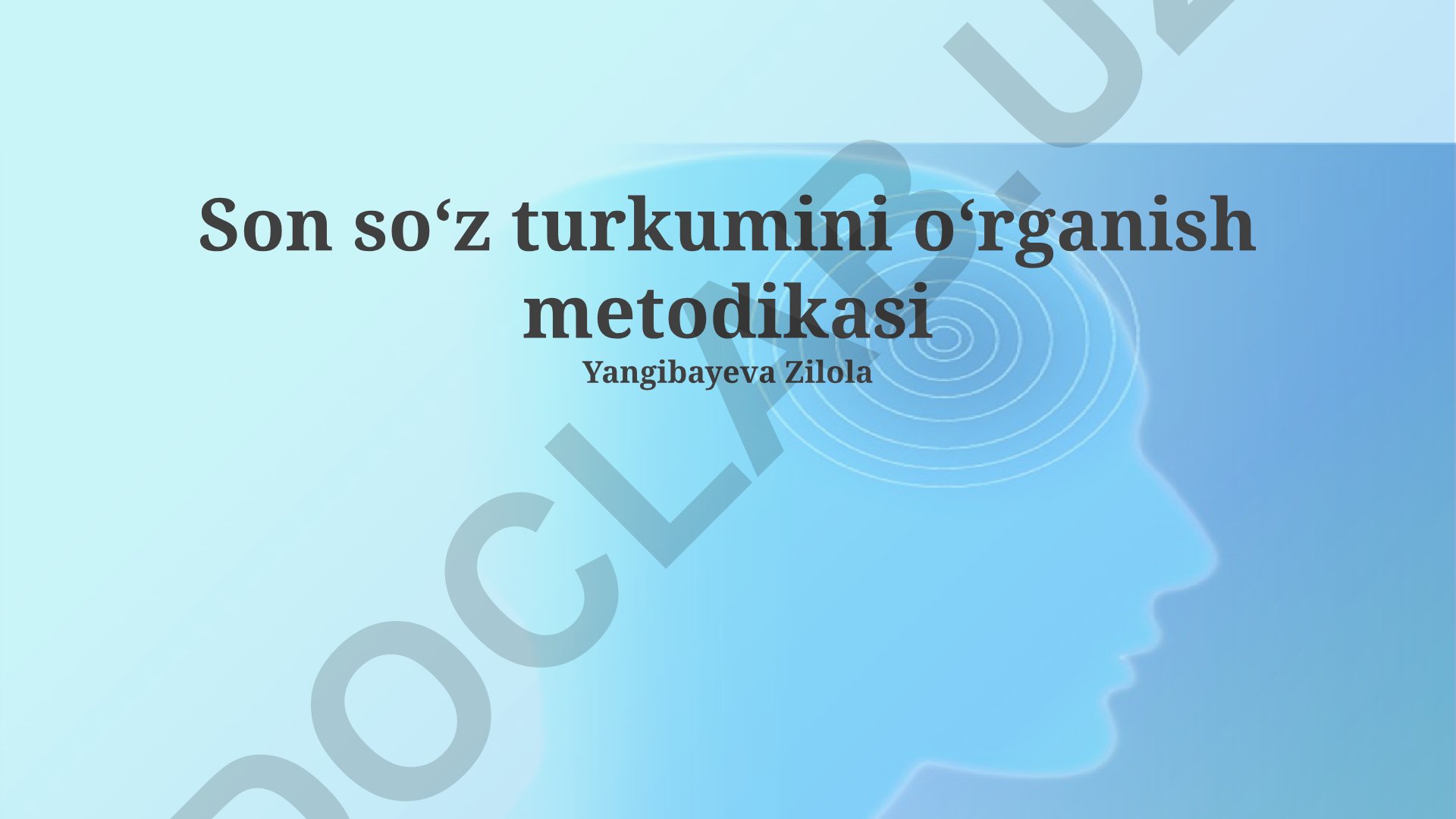Son soʻz turkumini oʻrganish metodikasi
