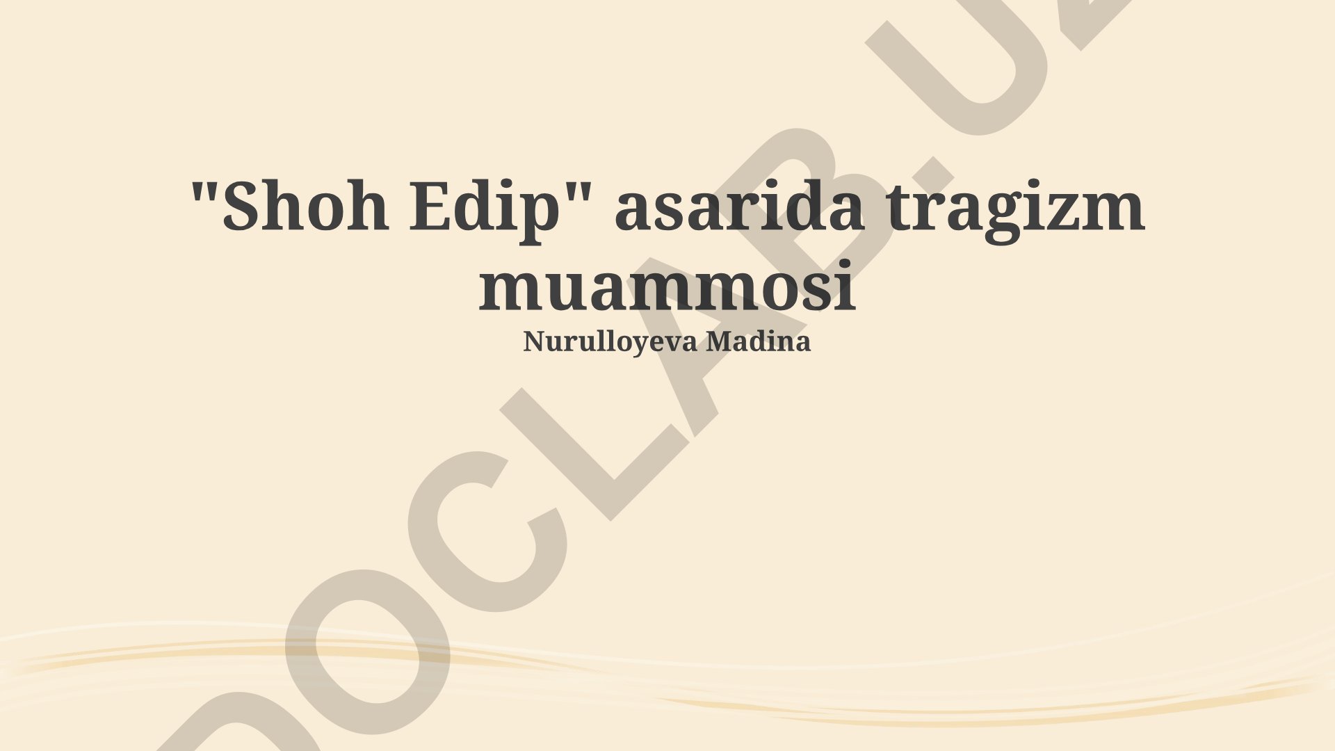 Edip fojiasida tragizm muammosi: xarakter, taqdir va erkin iroda