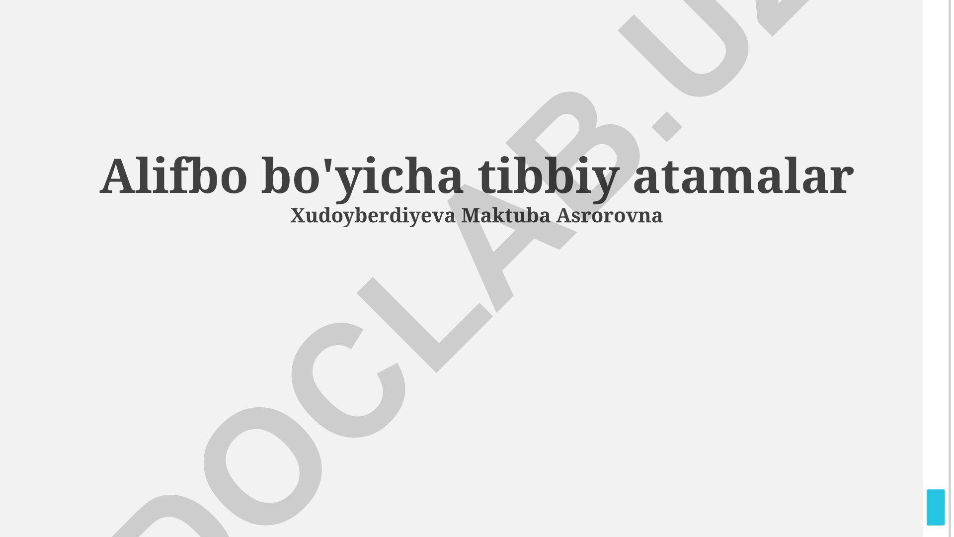 Alifbo bo'yicha tibbiy atamalar