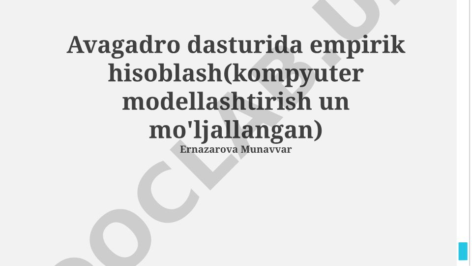 Avogadro dasturida empirik hisob-kitoblar va molekulyar modellashtirish