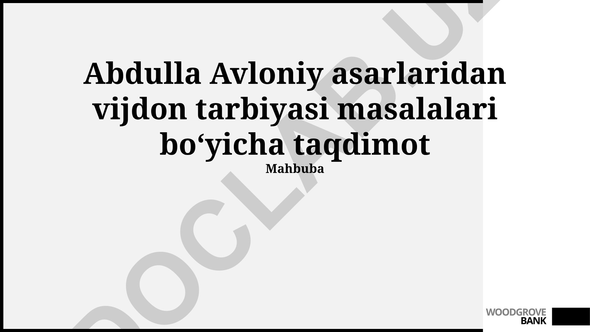 Abdulla Avloniy asarlaridan vijdon tarbiyasi masalalari