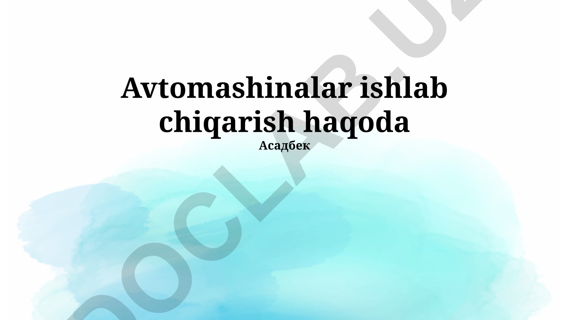 Avtomobil ishlab chiqarishning asosiy bosqichlari va tendentsiyalari