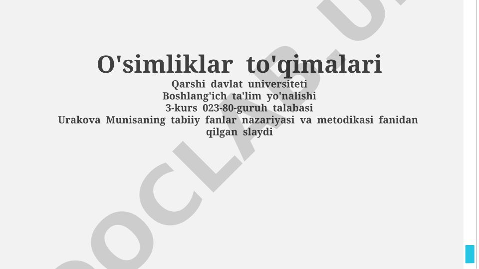 O'simliklar to'qimalari: turlari, tuzilishi va vazifalari