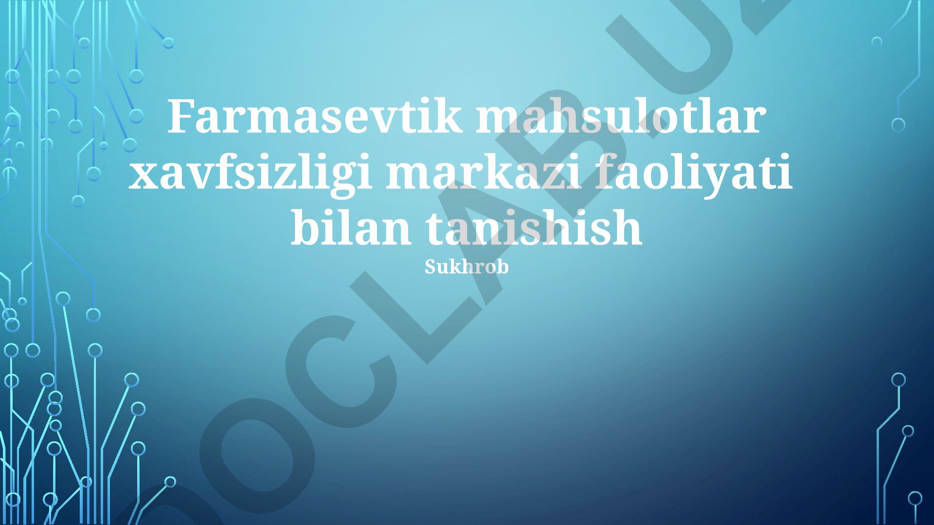 Farmasevtik mahsulotlar xavfsizligi markazi faoliyati