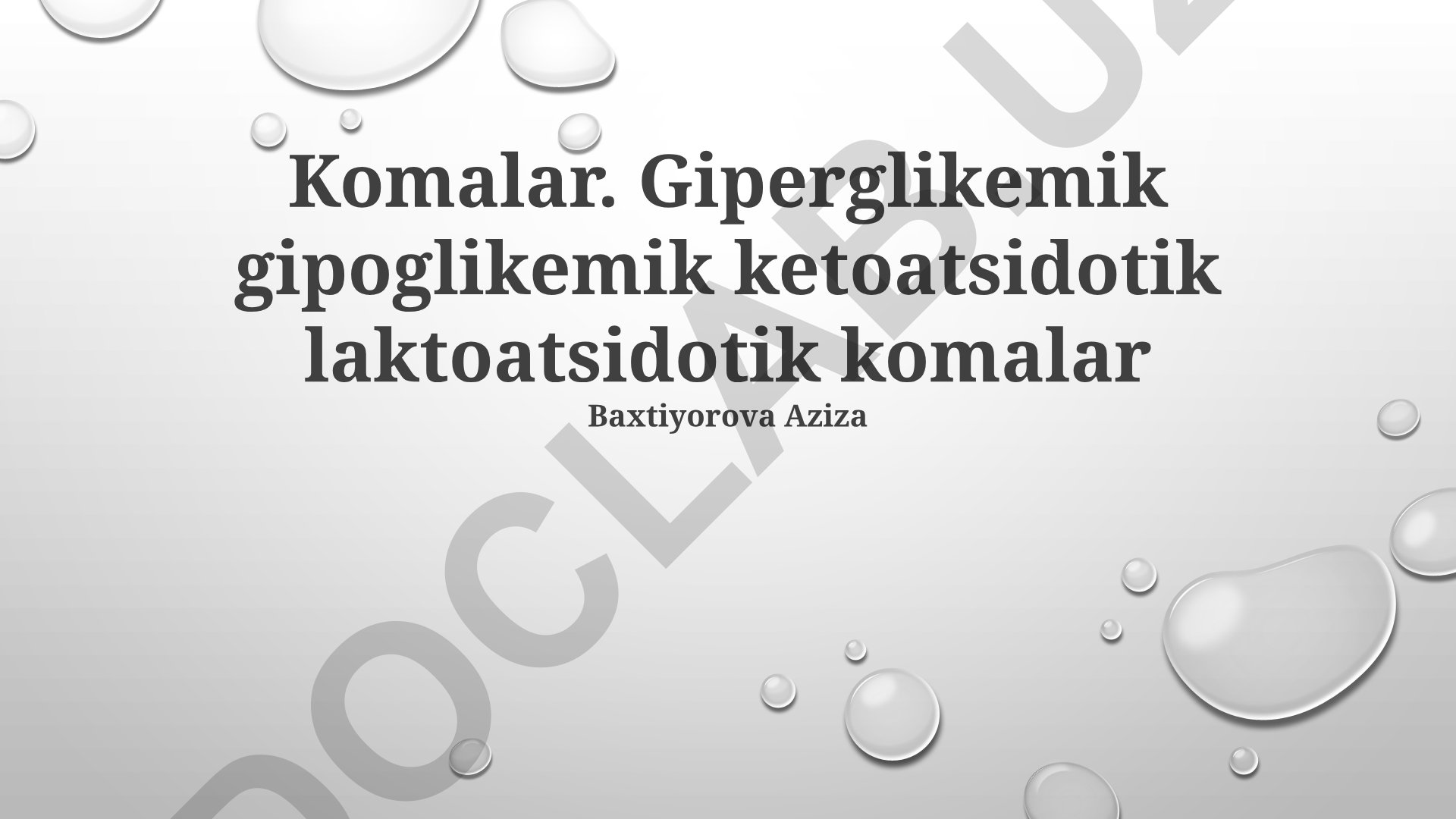 Ketoatsidotik va laktoatsidotik komalar: turlari, alomatlari va tashxisi