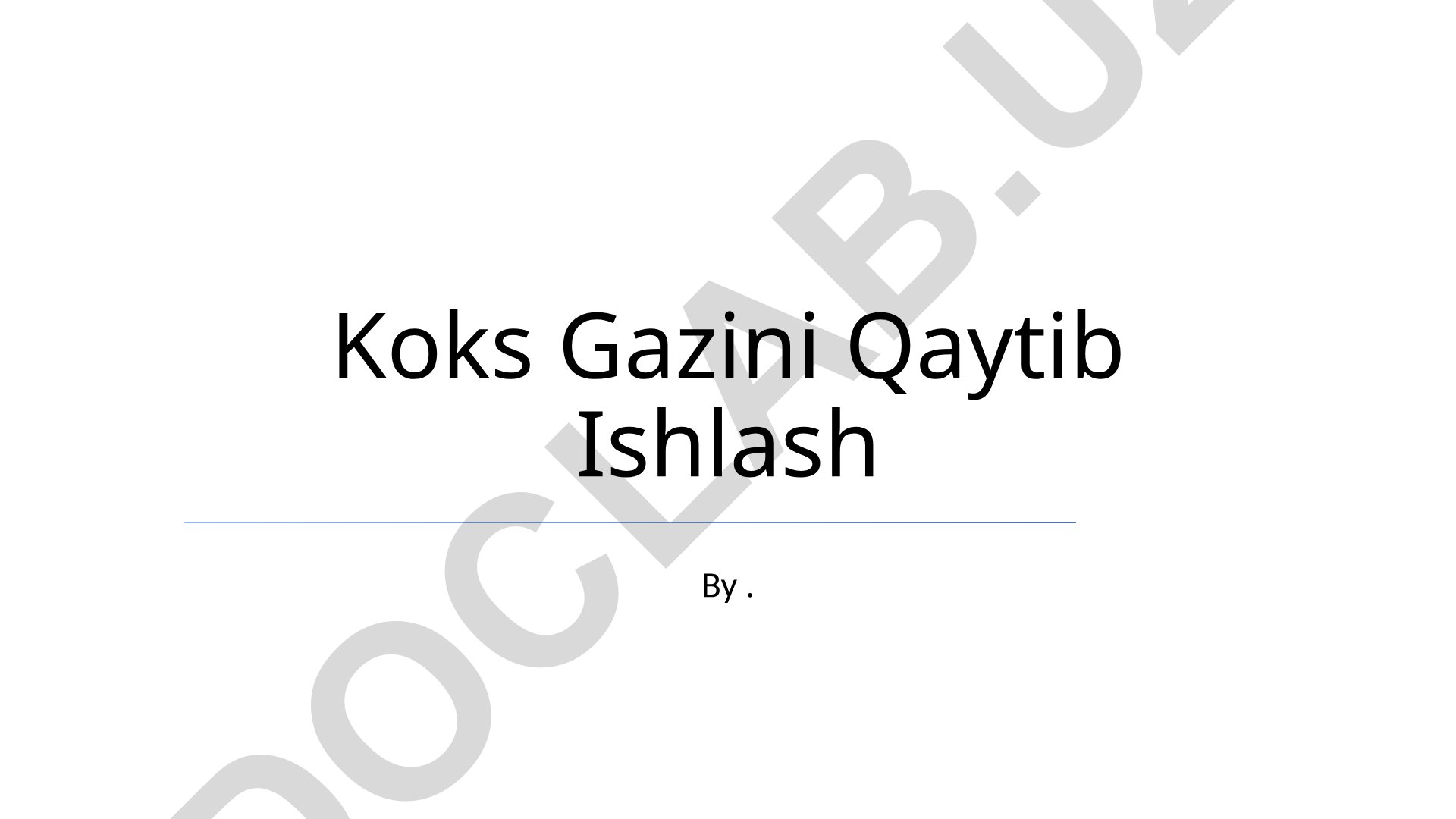 Koks gazini qaytib ishlash