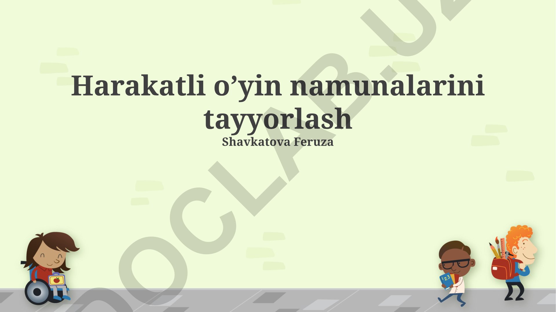 Harakatli o'yin namunalarini tayyorlash