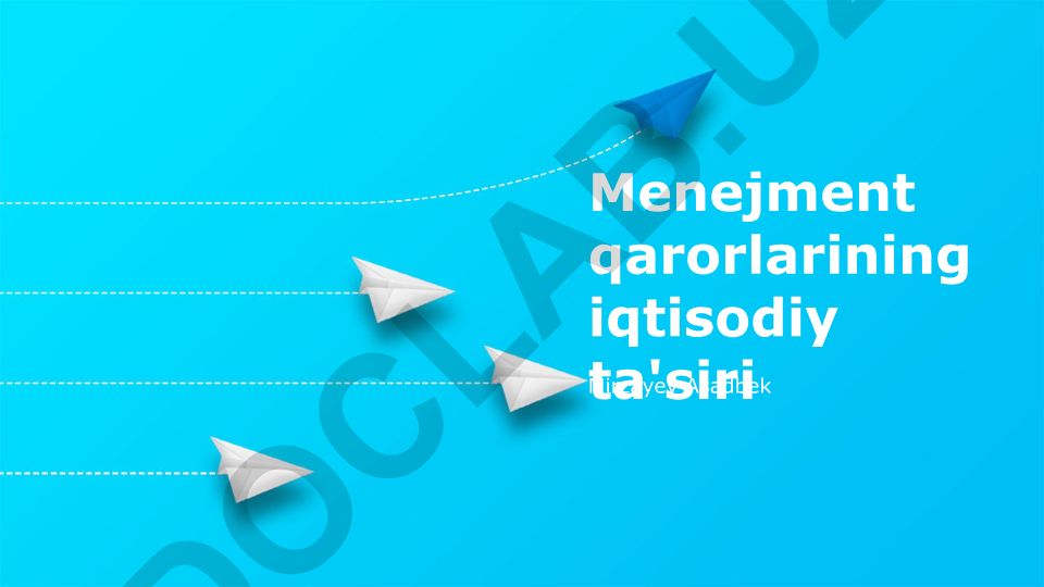 Menejment qarorlarining iqtisodiy ta'siri
