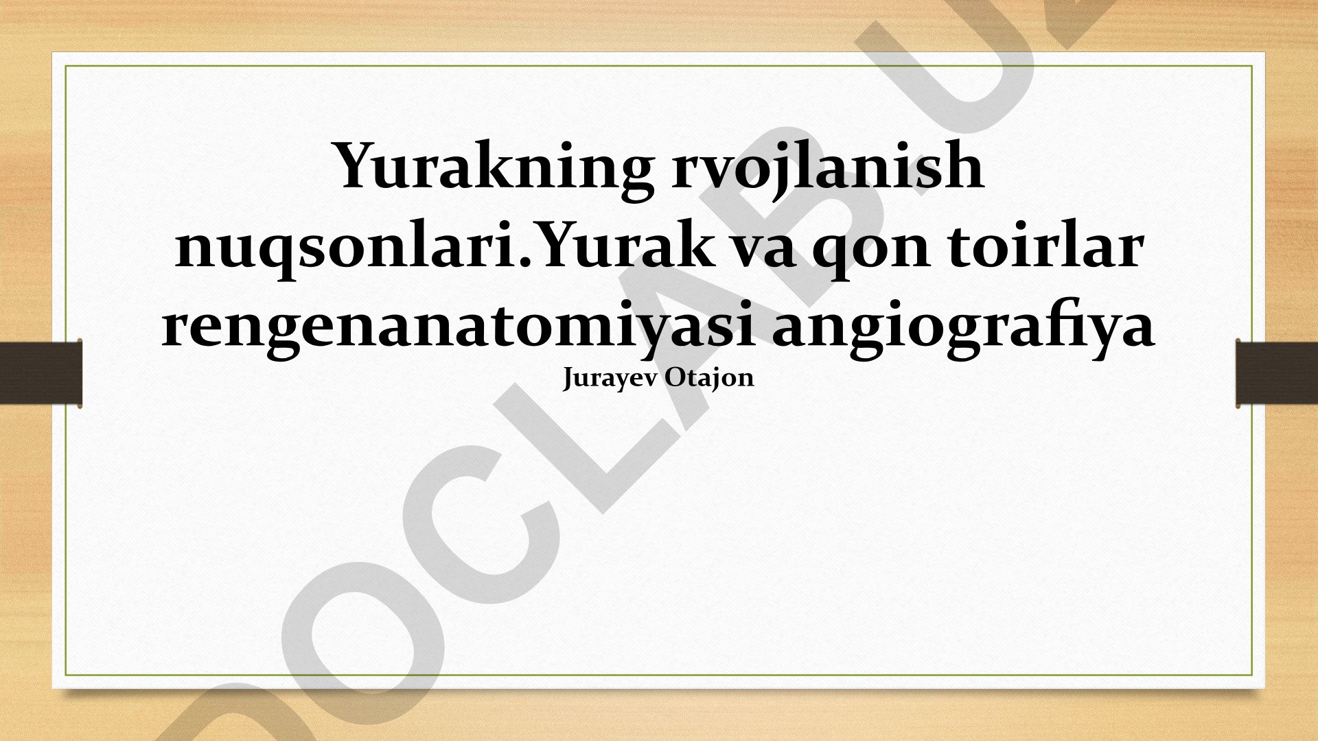 Yurak va qon tomirlarining rentgen anatomiyasi va angiografiya