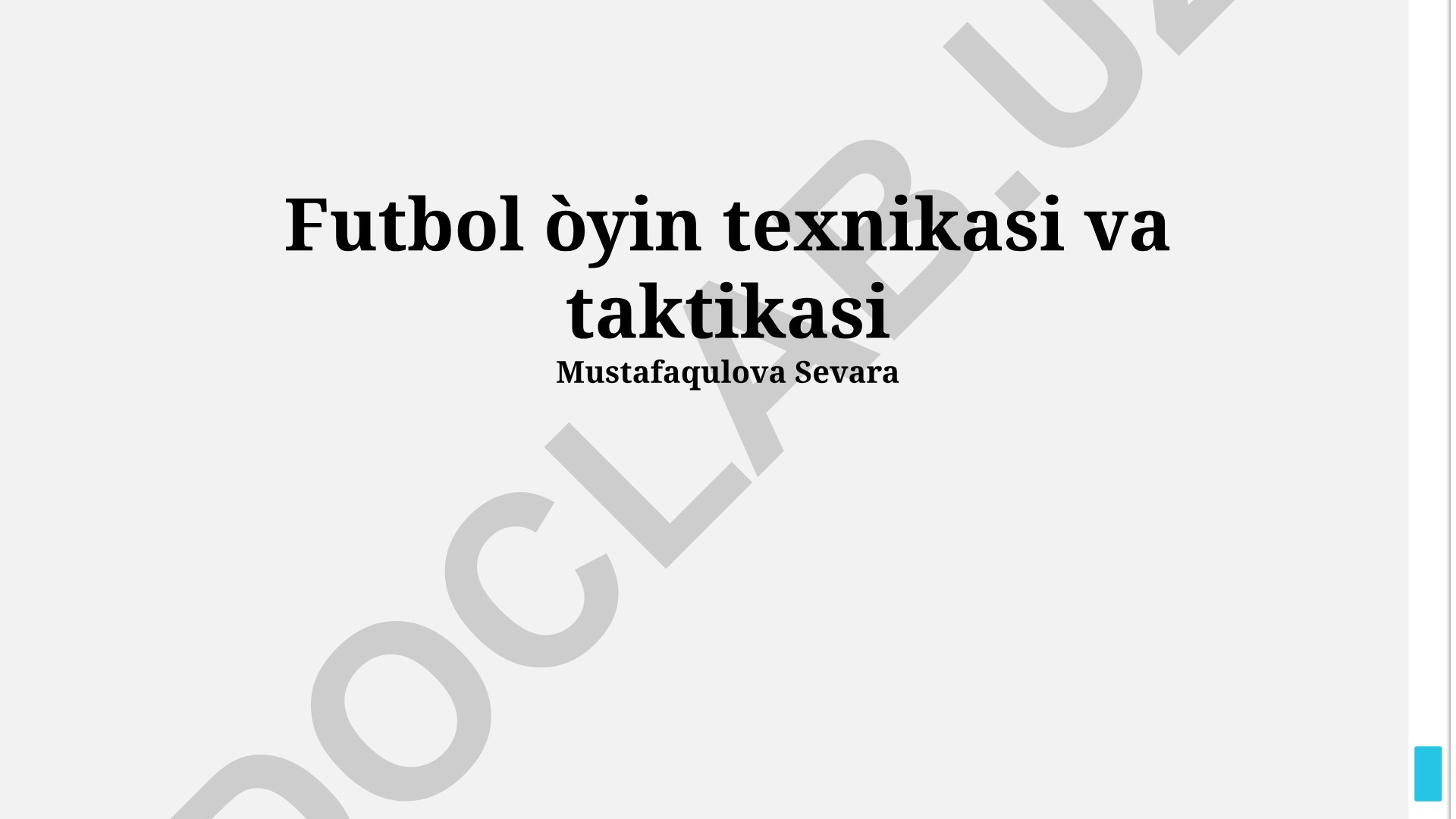 Futbol o'yin texnikasi va taktikasi