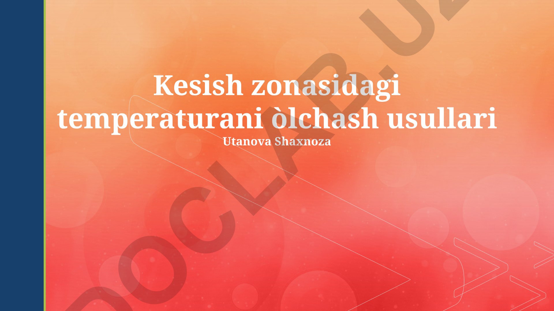 Kesish zonasidagi temperaturani o'lchash usullari