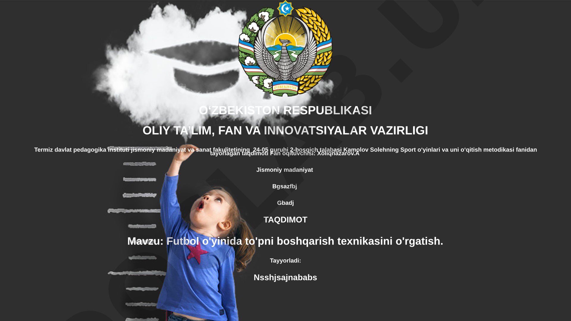 Futbol o'yinida to'pni boshqarish texnikasini o'rgatish