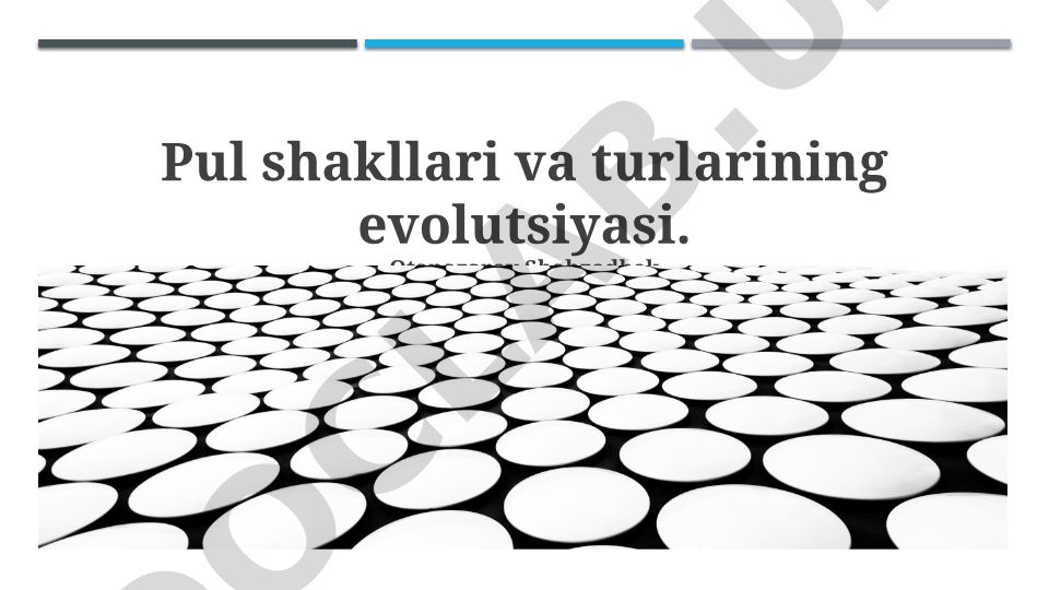 Pul shakllari va turlarining evolyutsiyasi