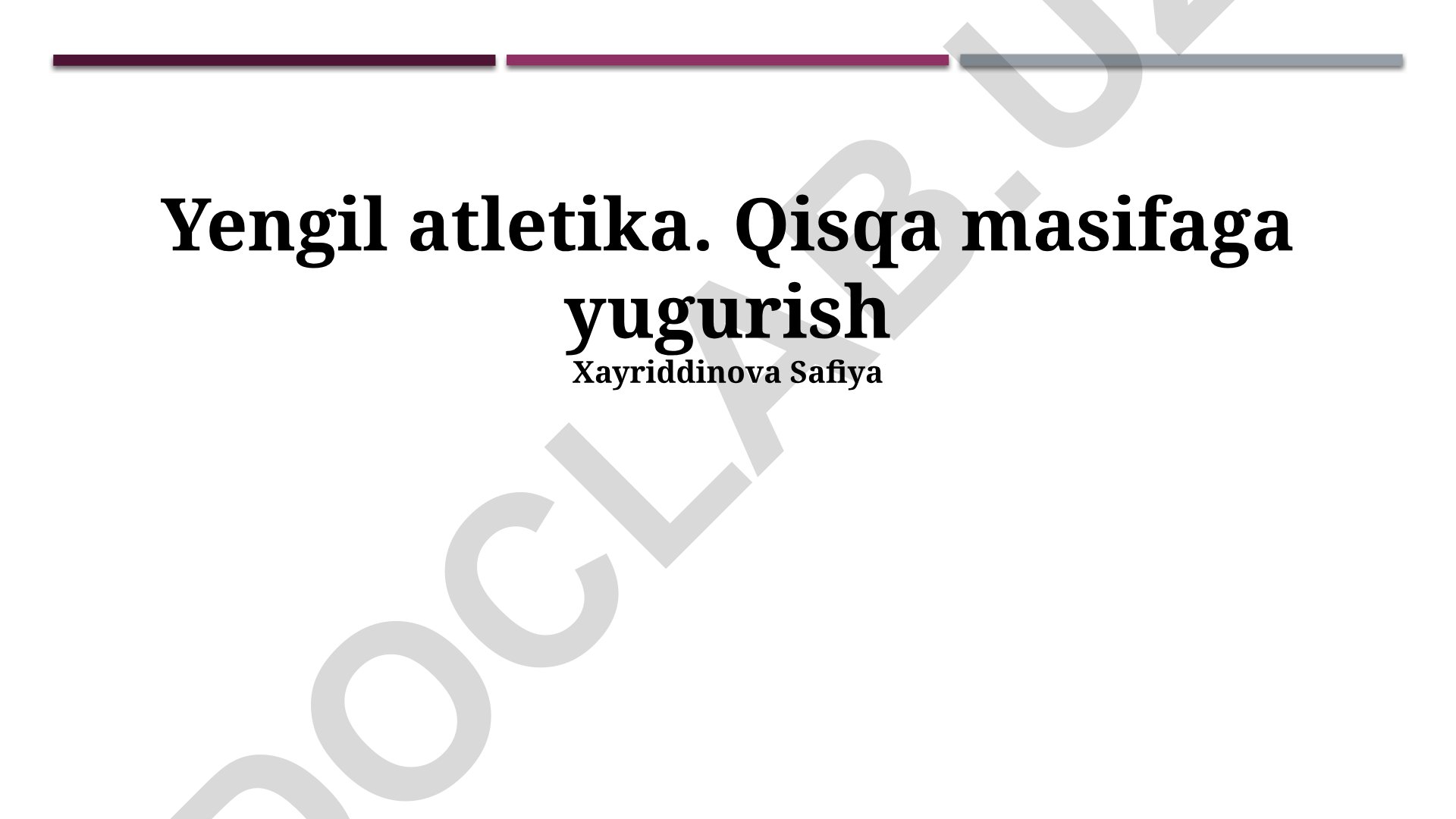 Yengil atletika: qisqa masofaga yugurish