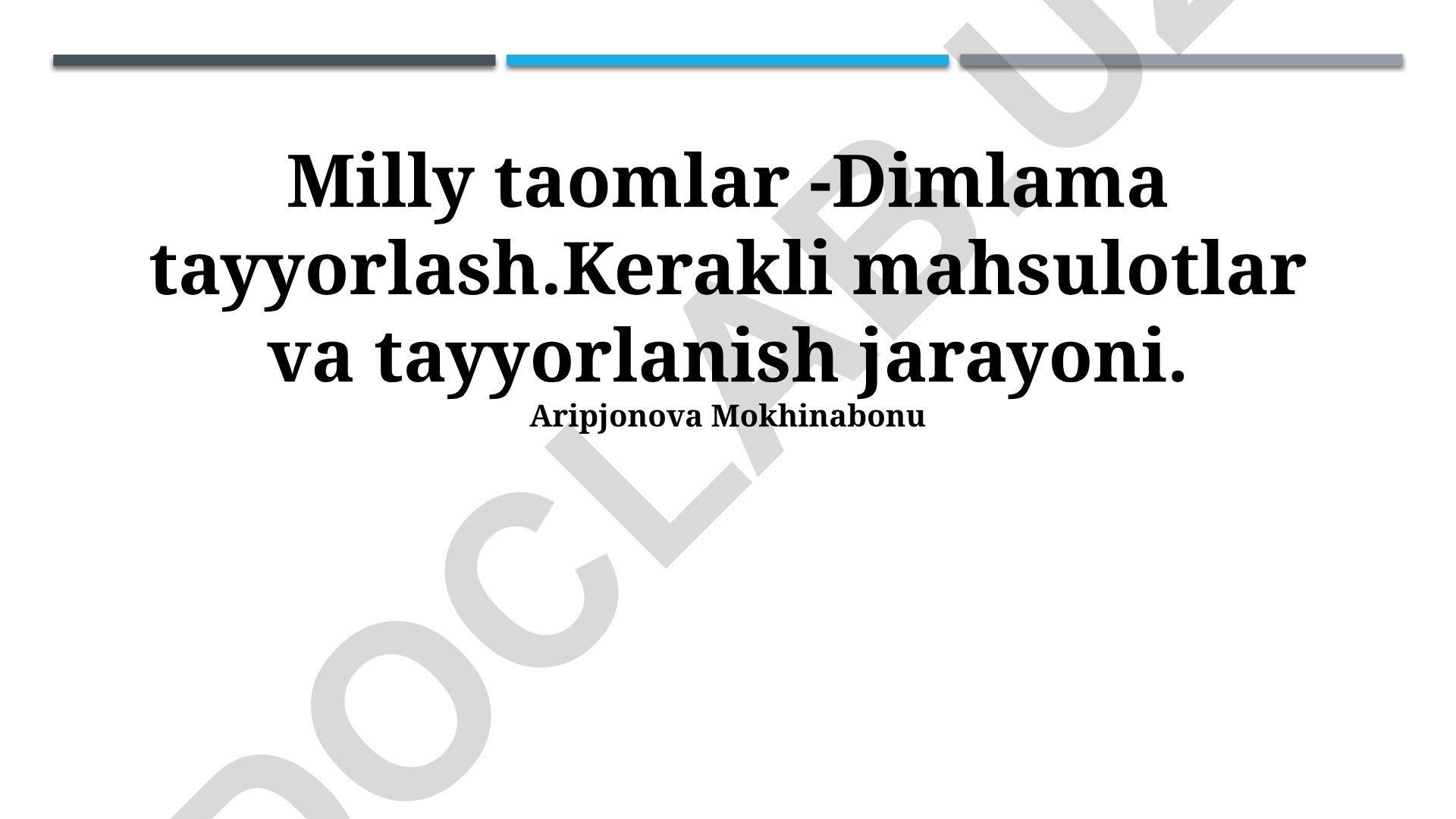 Milly taomlar - Dimlama tayyorlash