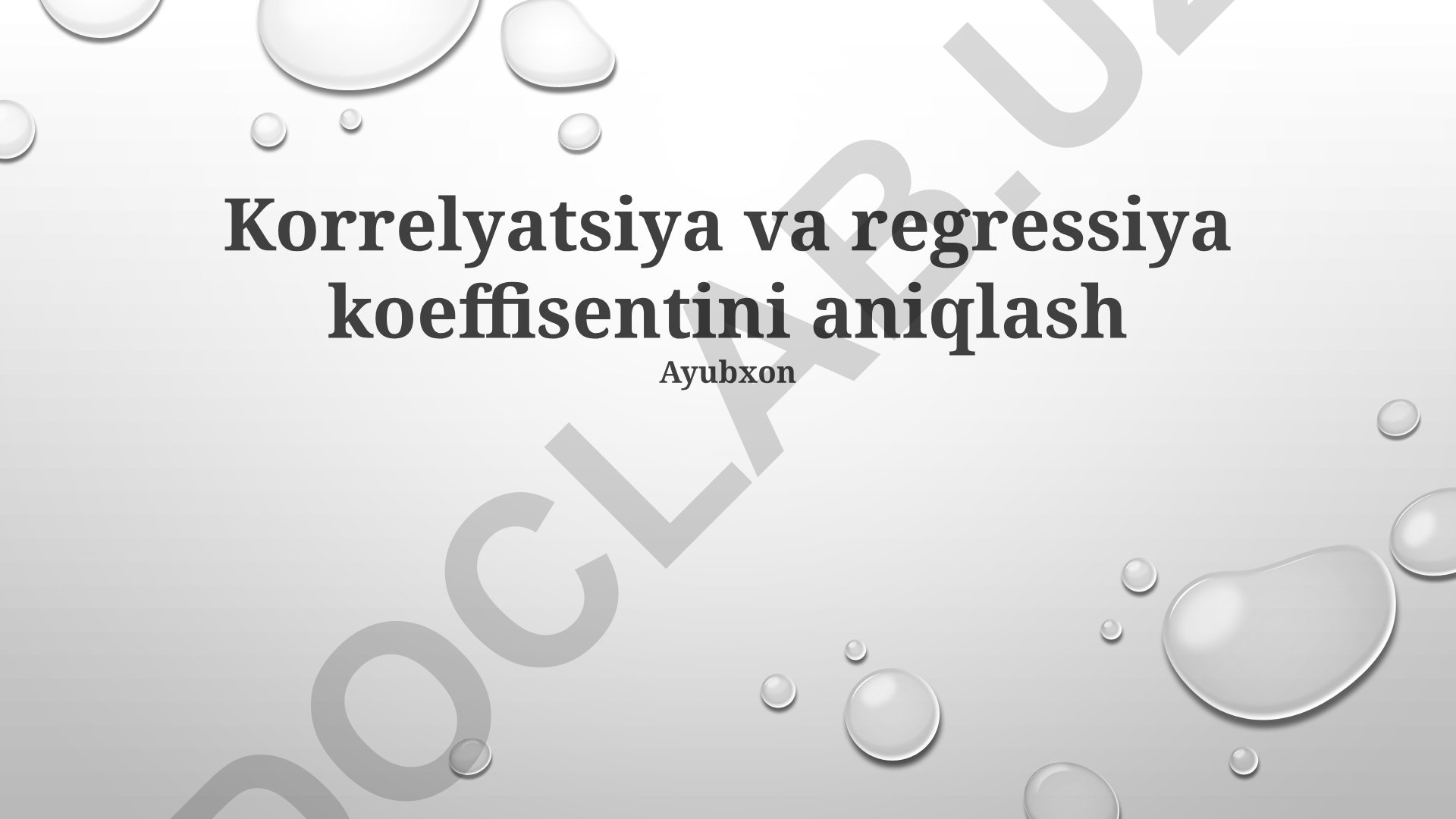 Korrelyatsiya va regressiya koeffisentini aniqlash