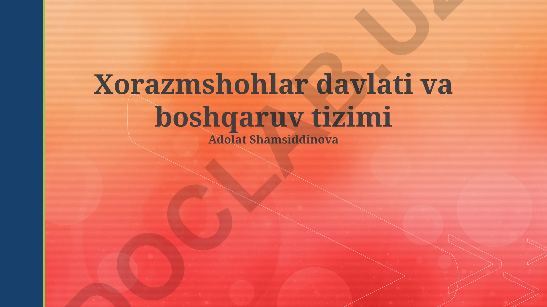 Xorazmshohlar davlati va boshqaruv tizimi