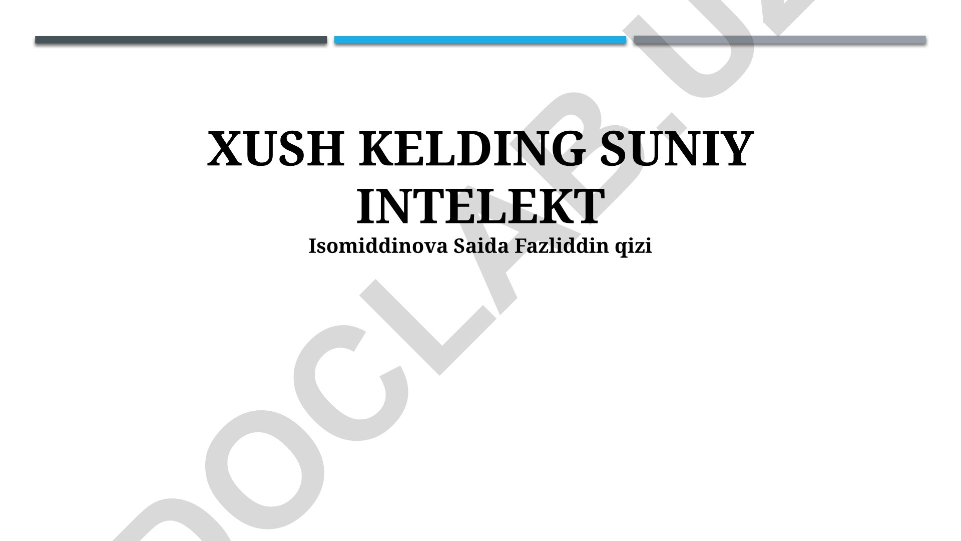 Sun'iy intellektning rivojlanishi, ekspert tizimlar va qo'llanilishi