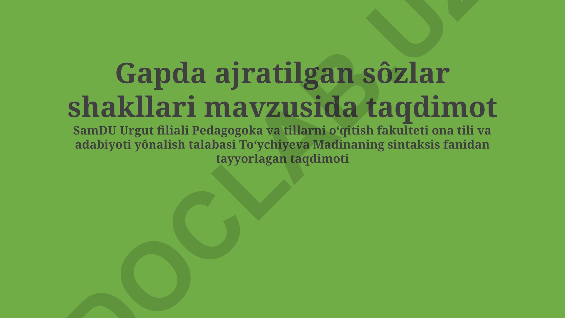 Ajratilgan so'z shakllari turlari, tahlili va amaliy qo'llanilishi