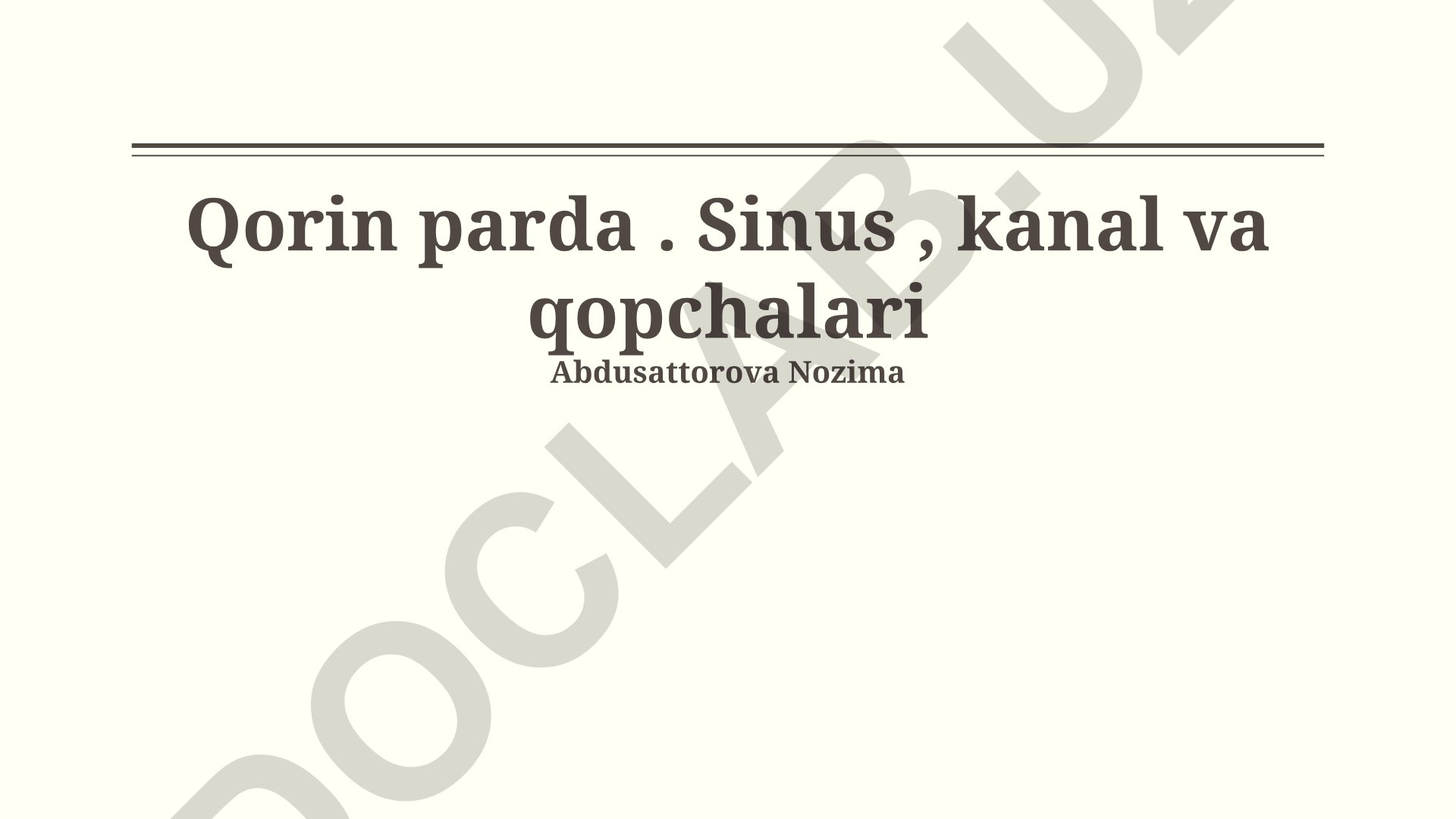 Peritoneal sinuslar, kanallar va qopchalarning topografik anatomiyasi