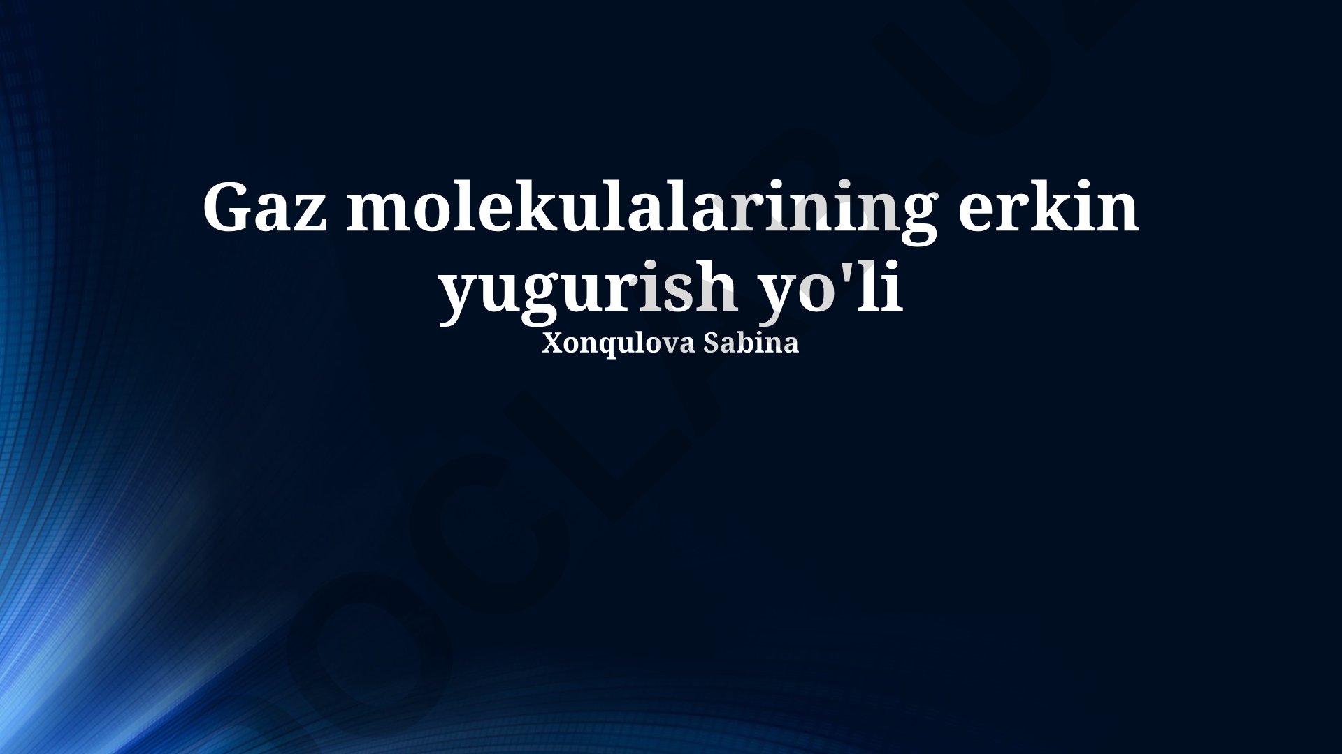 Gaz molekulalarining erkin yugurish yo'li