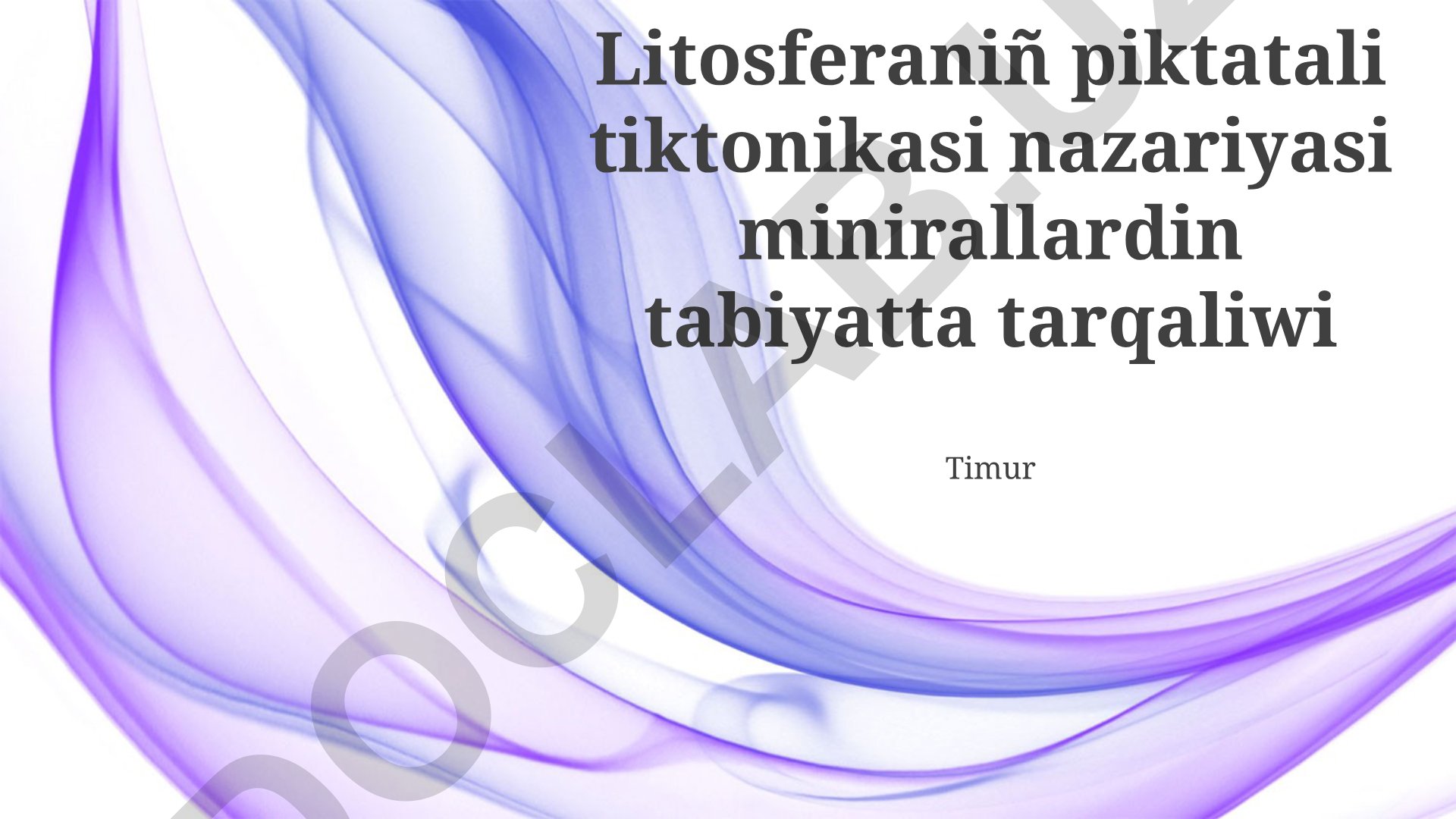 Литосфера плиталары тектоникасы теориясы және минералдардың таралуы