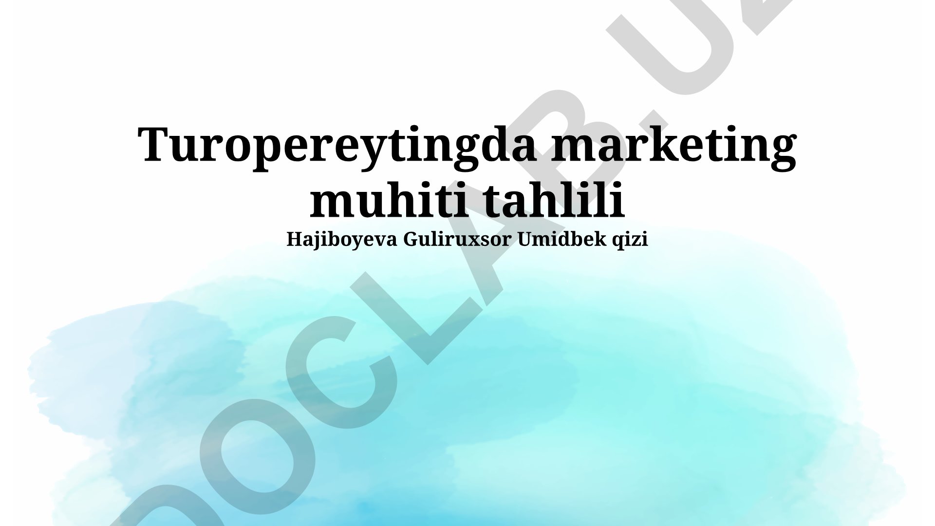 Turkiyada turopereyting marketing muhiti tahlili