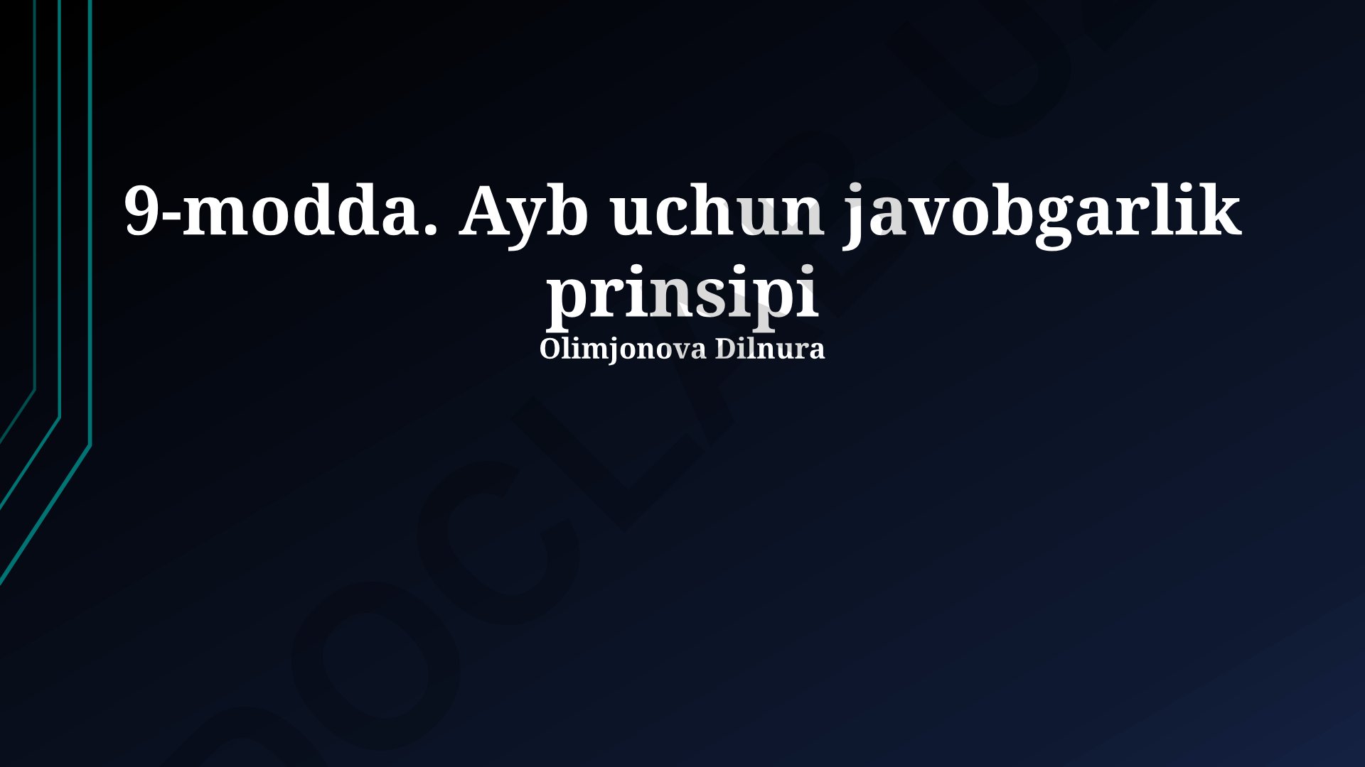 Ayb uchun javobgarlik prinsipi