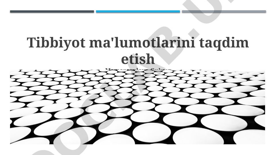 Tibbiy ma'lumotni taqdim etish asoslari va qoidalari