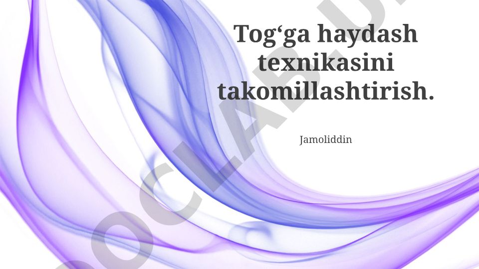 Tog'li hududlarda haydash texnikasi va xavfsizlik choralari