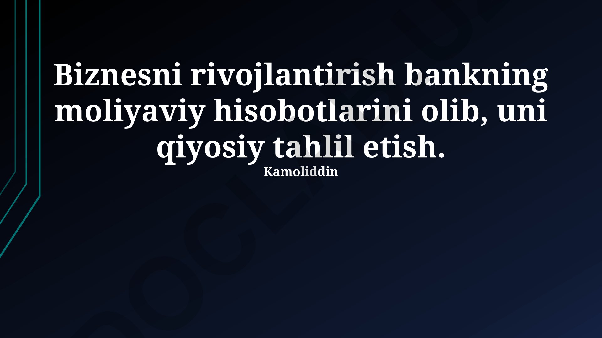 Bank moliyaviy hisobotlarini qiyosiy tahlil etish