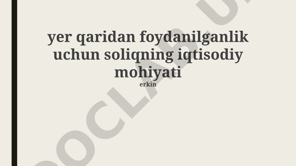 Yer osti suvi resurslarini boshqarishda soliqning iqtisodiy mohiyati