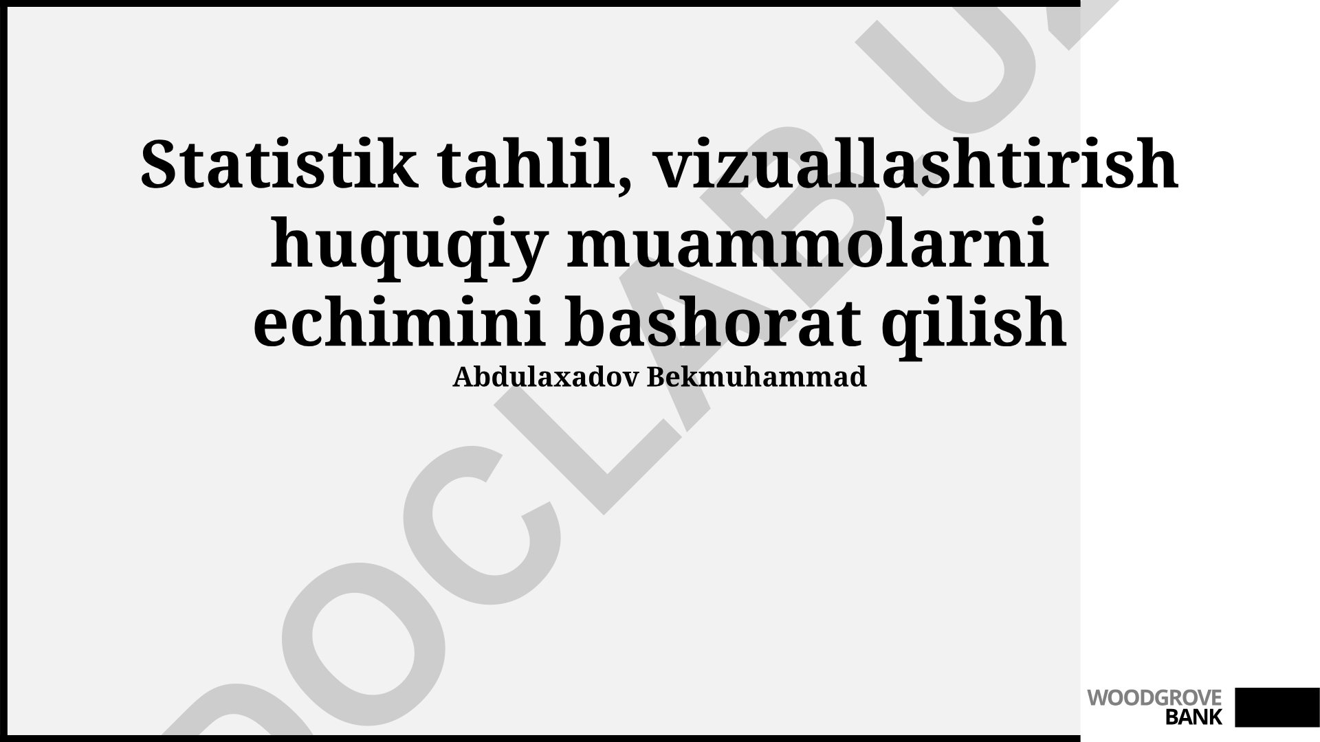 Statistik tahlil va vizuallashtirish orqali huquqiy muammolarni bashorat qilish