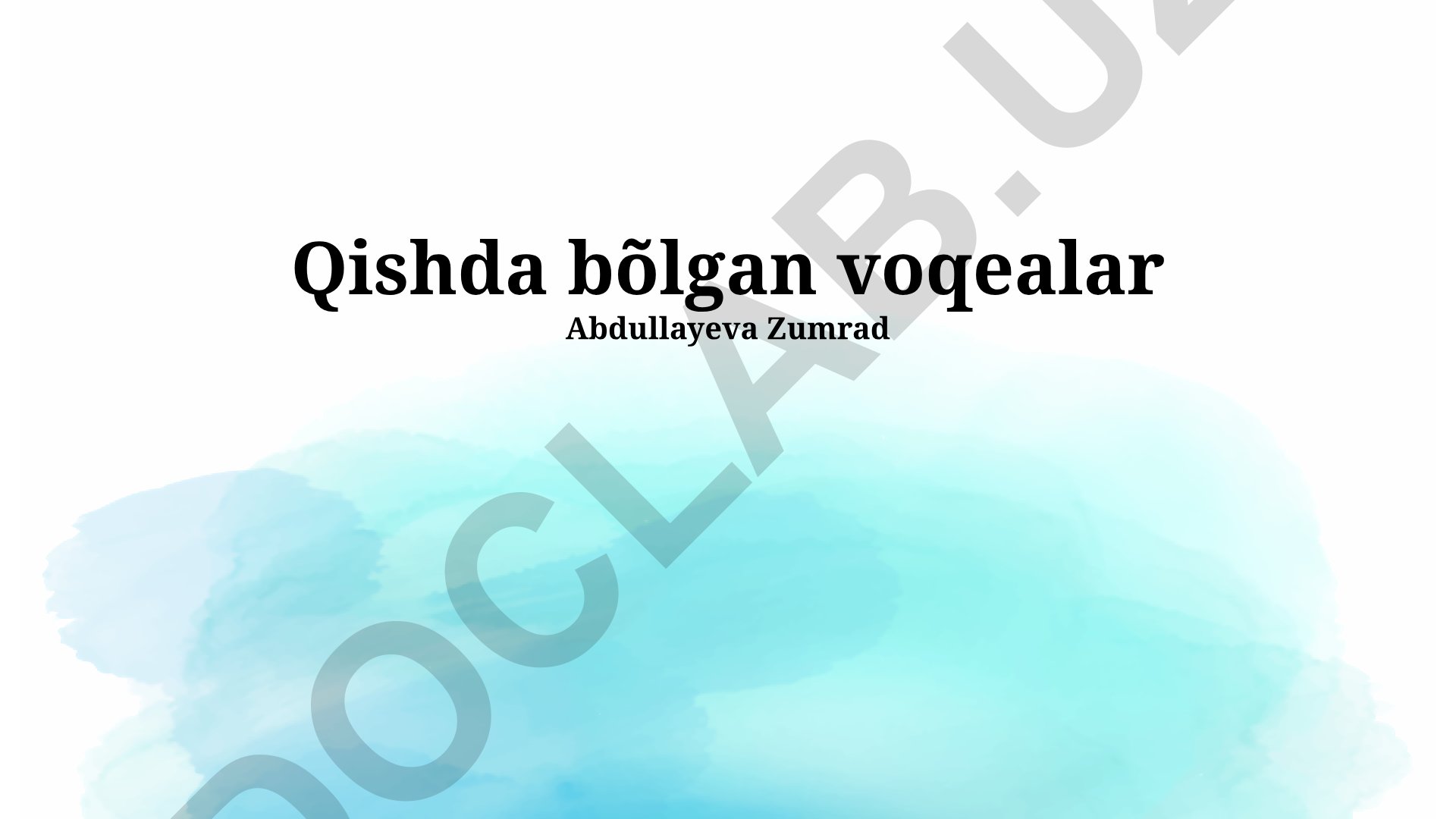 Qish mavsumidagi voqealar va hodisalar