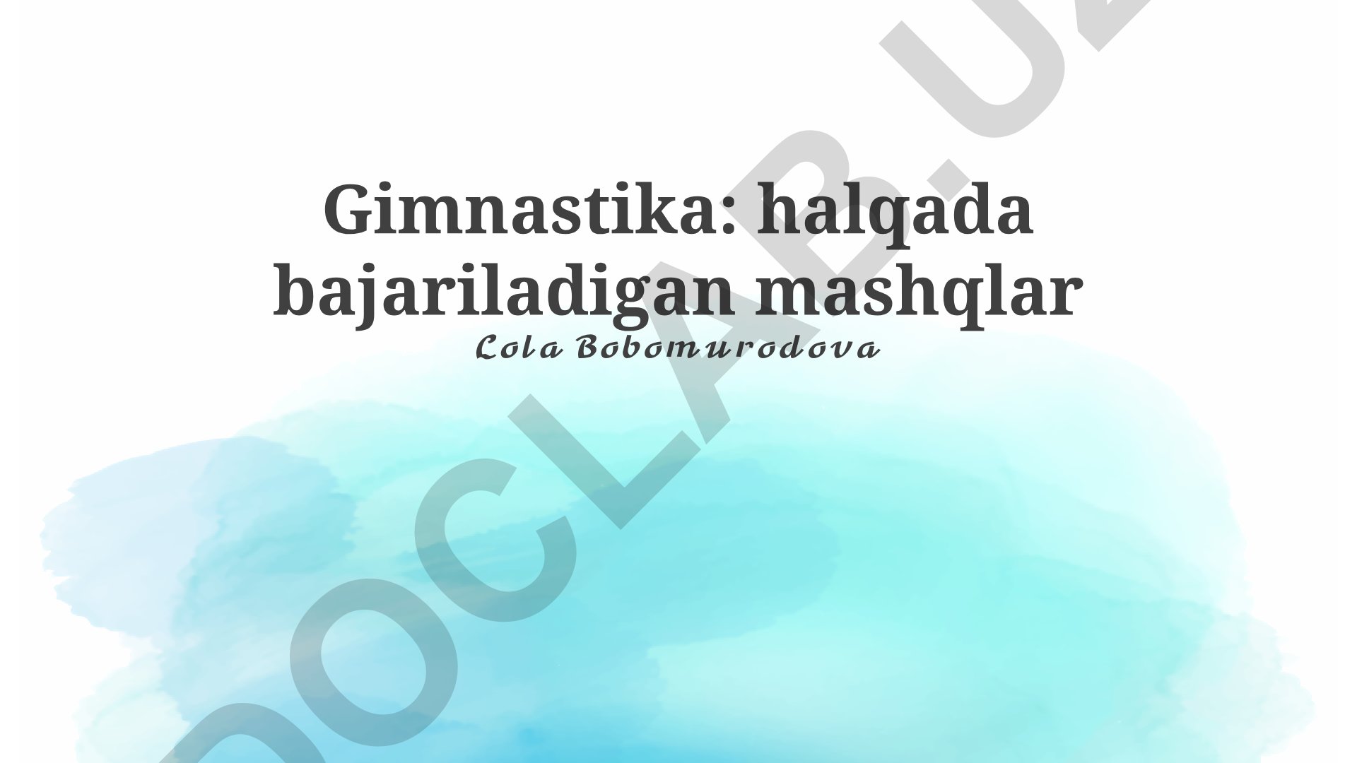 Gimnastika: halqada bajariladigan mashqlar