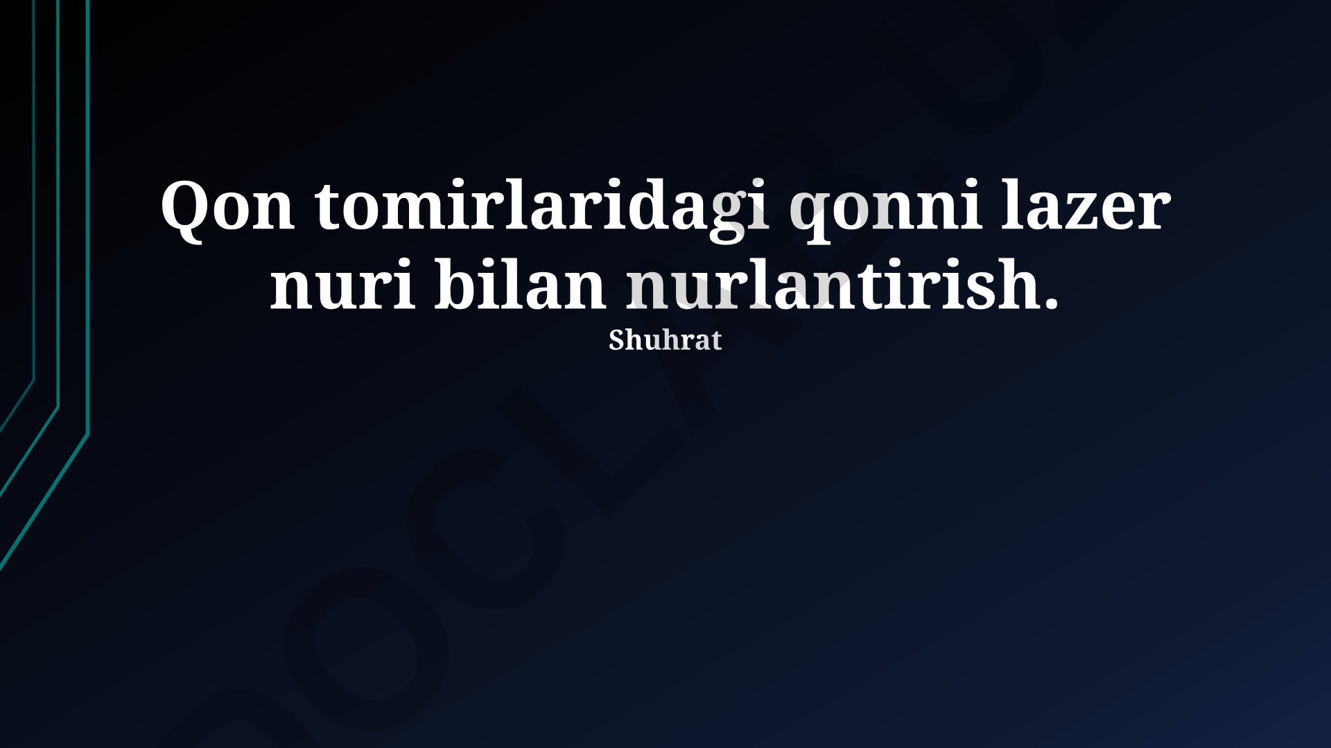 Qon tomirlaridagi qonni lazer nuri bilan nurlantirish