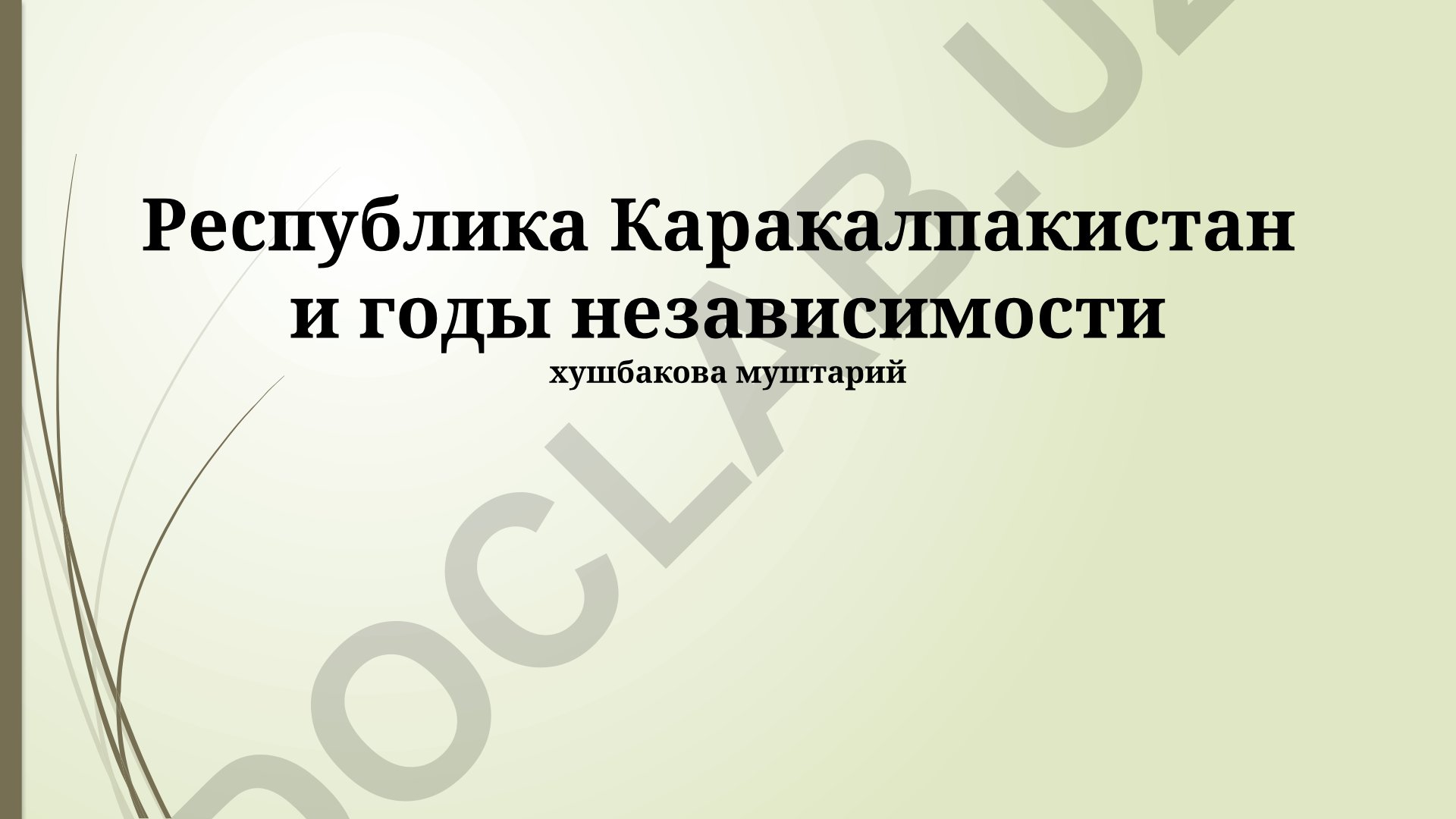 Республика Каракалпакистан в годы независимости: экономика и внешняя политика