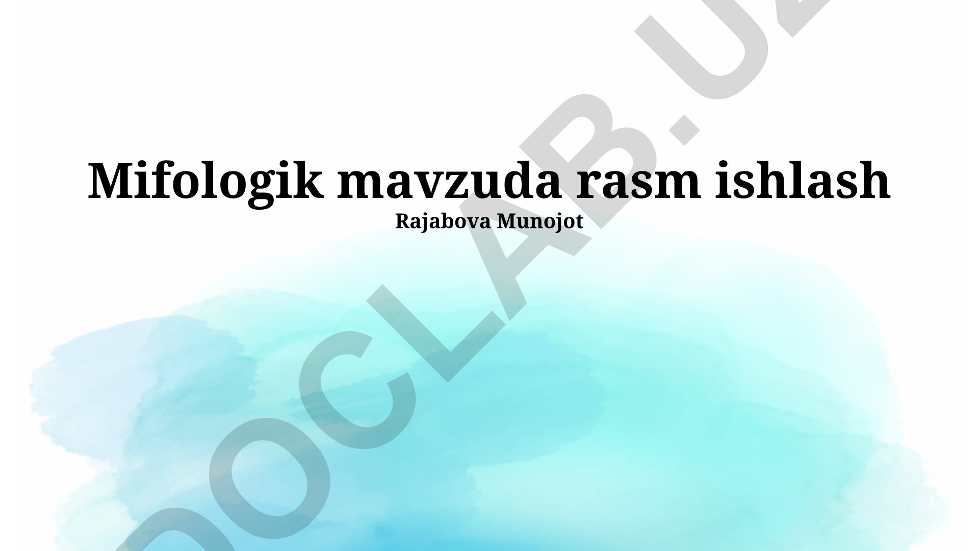 Mifologik mavzuda rasm ishlash texnikalari va uslublari
