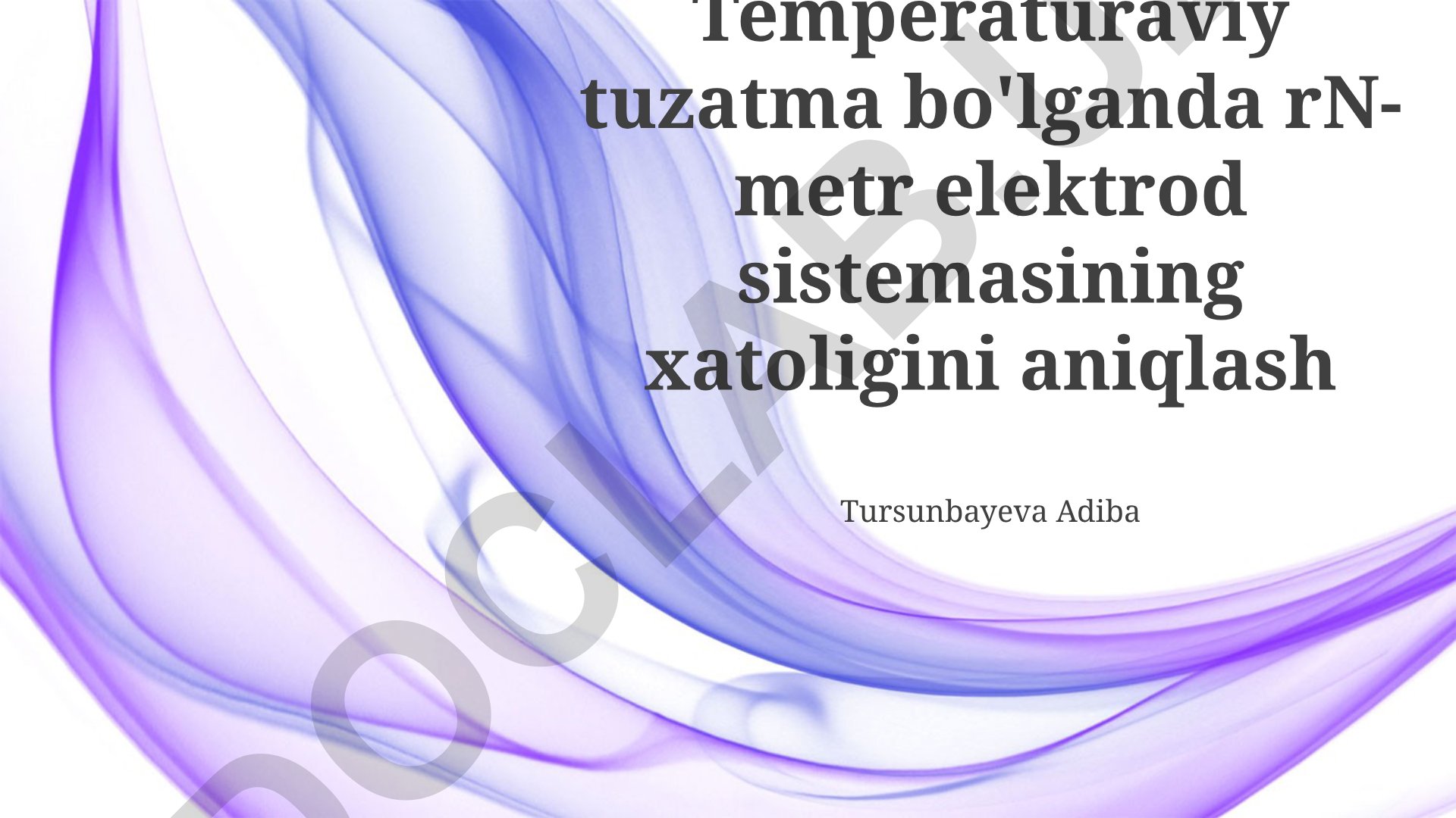 Harorat tuzatishi mavjud bo'lganda pH metr elektrod tizimining xatosini aniqlash
