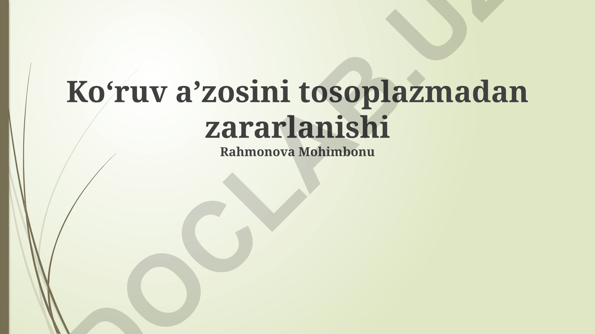 Toksoplazmozning koʻz organiga ta'siri va davolash usullari