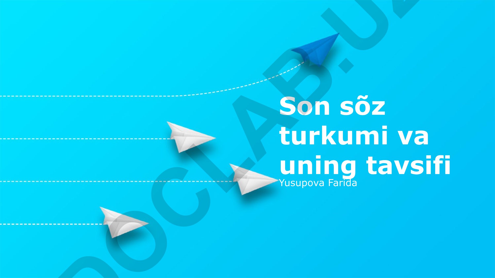 O'zbek tilida so'nggi so'z turkumining tavsifi va tadqiqotlari