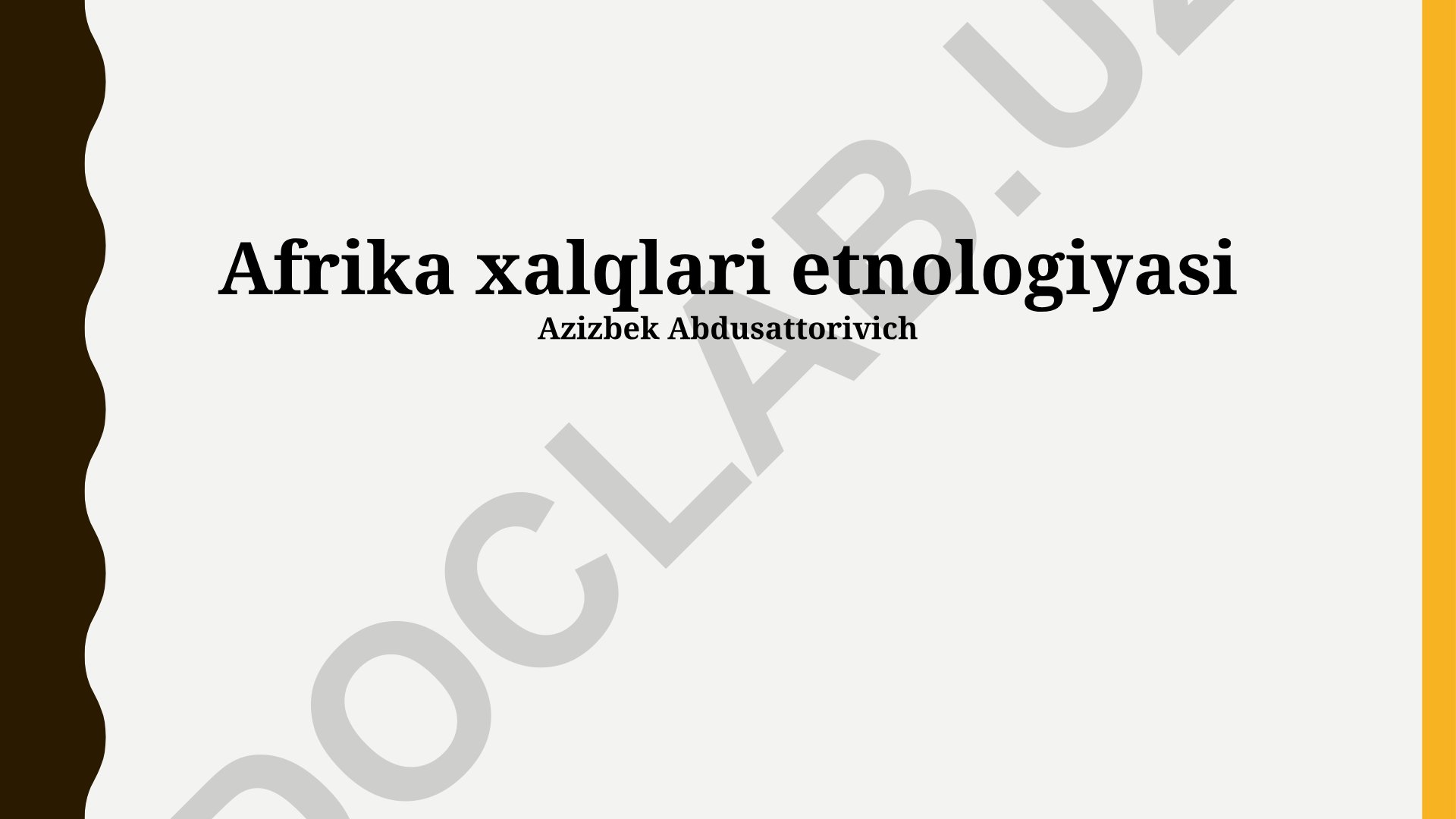 Afrika xalqlari etnologiyasi