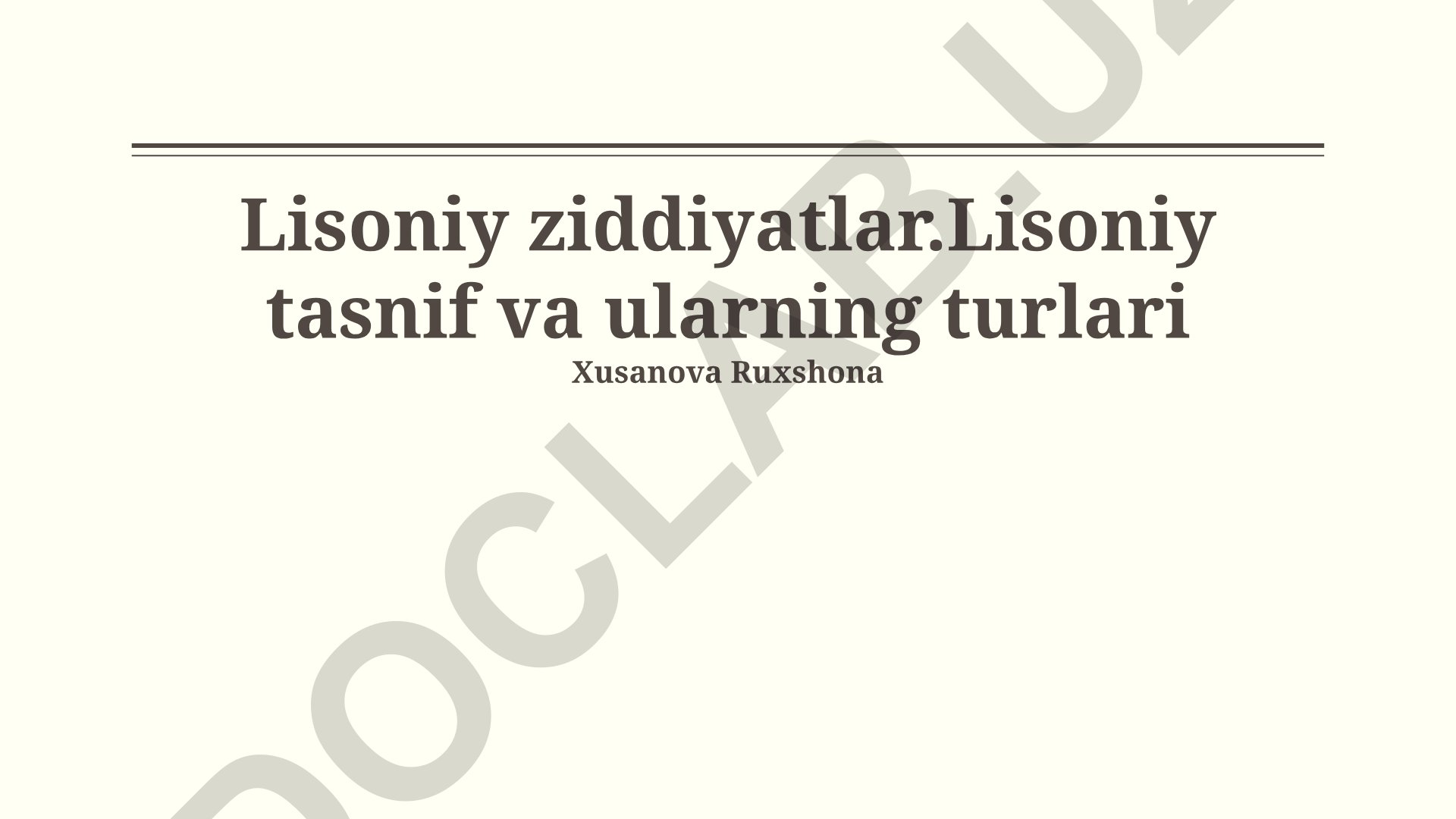 Lisoniy ziddiyatlar va ularning turlari