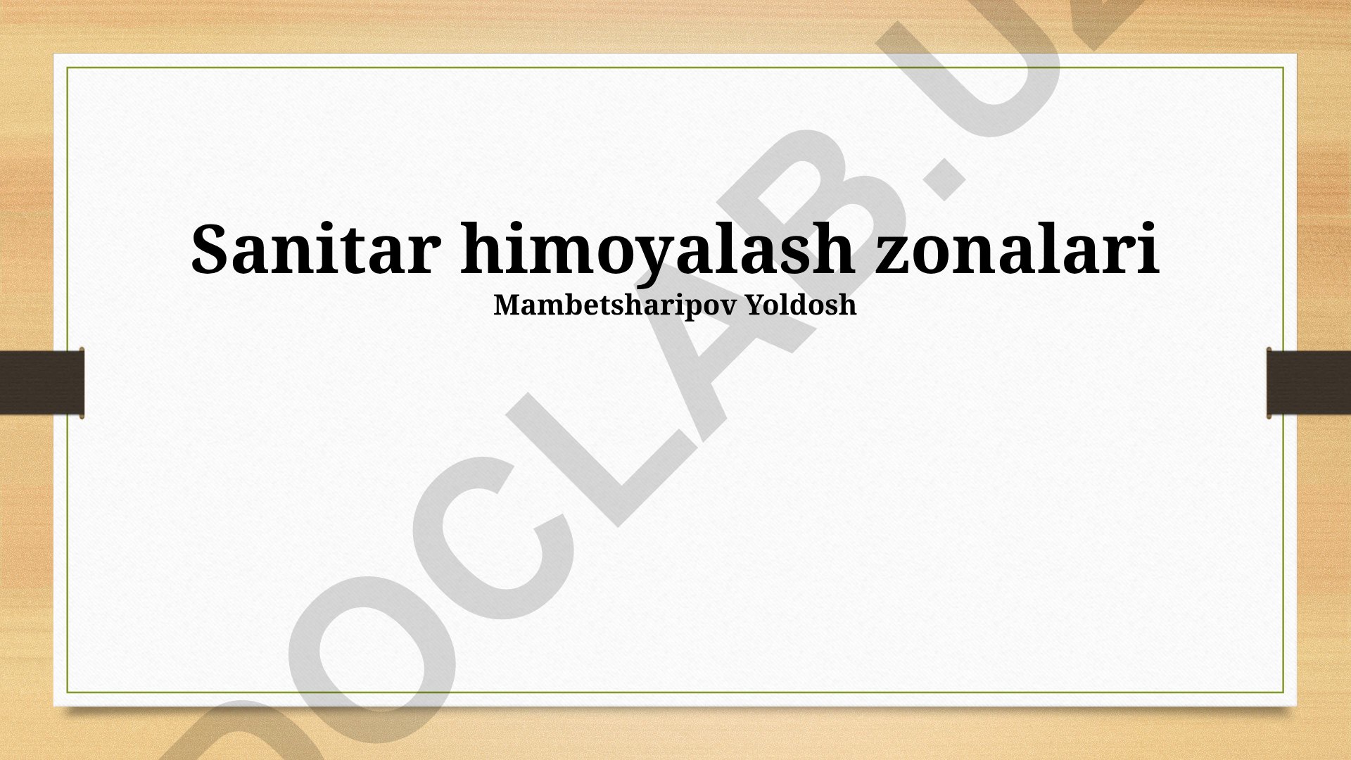 Sanitariya himoya zonalari: tushuncha, belgilash mezonlari va boshqarish