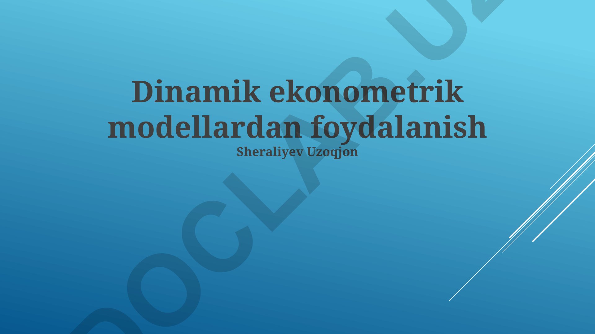 Dinamik ekonometrik modellardan foydalanish