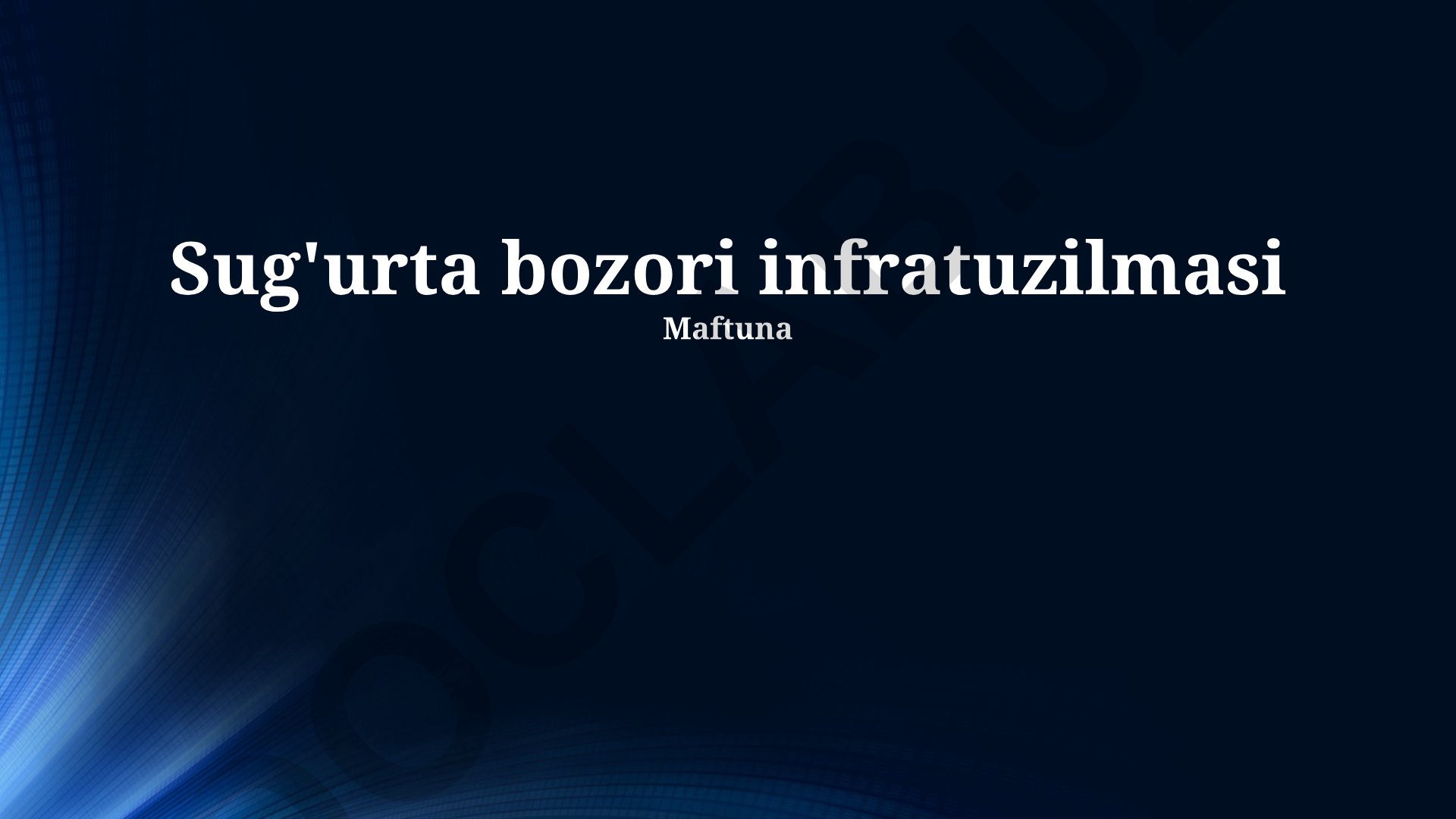 Sug'urta bozori infratuzilmasi